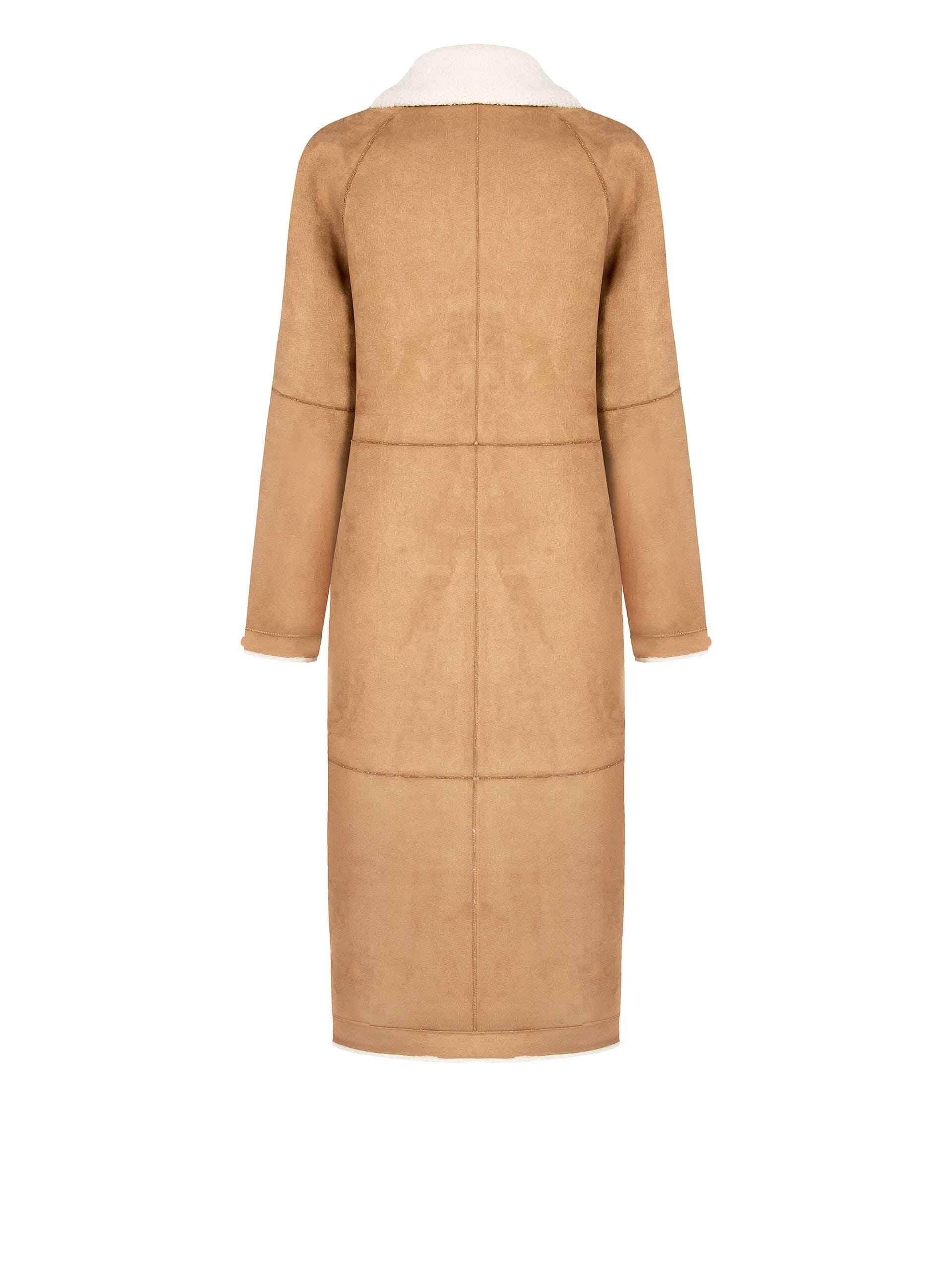 Cappotto Lungo In Simil Montone Con Maxi Tasche Rinascimento