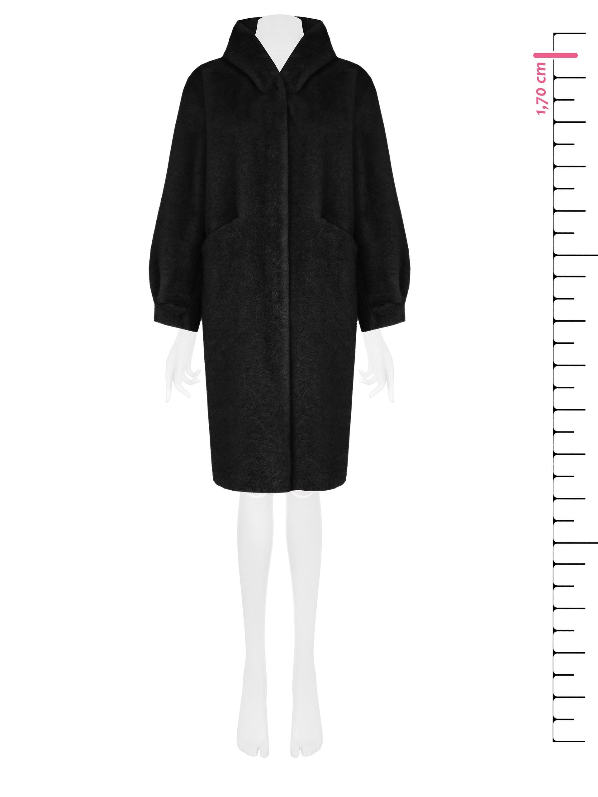 Long Synthetic Fur Coat With Hood Rinascimento