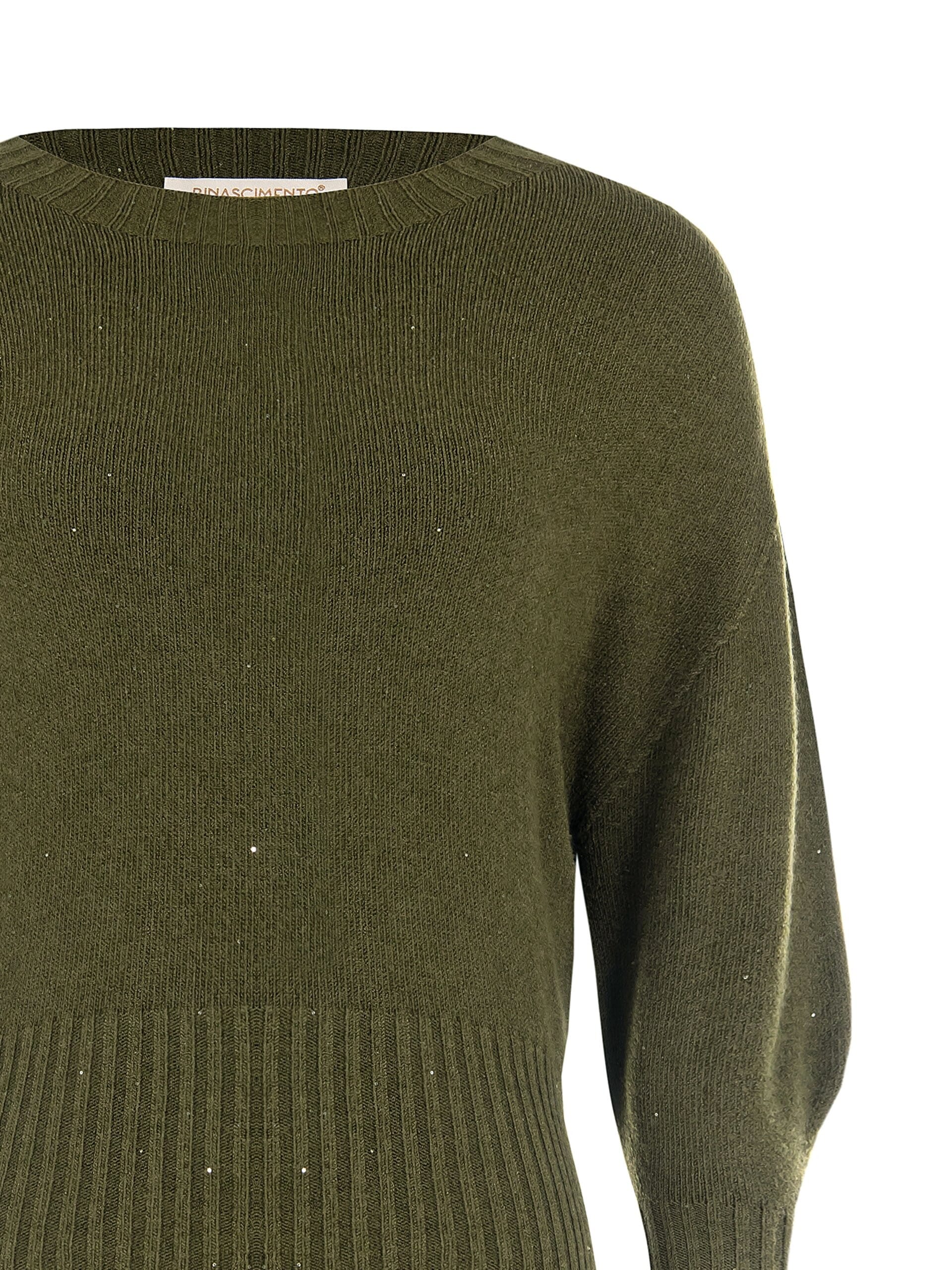 Pull avec micro paillettes et manches 3/4 Rinascimento