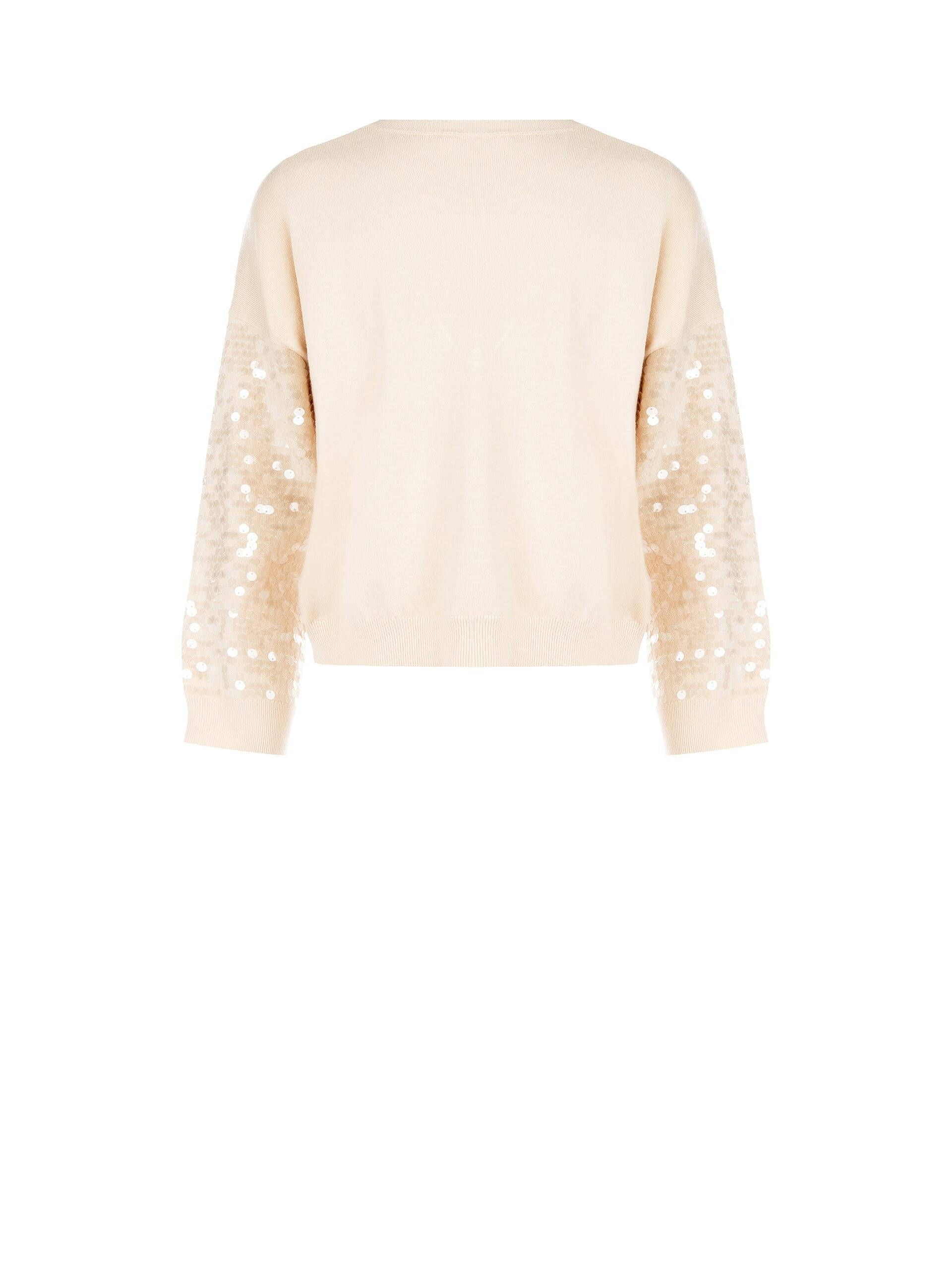 Maglione Con Scollo A V Profondo E Maniche Ricoperte Di Maxi Paillettes Rinascimento