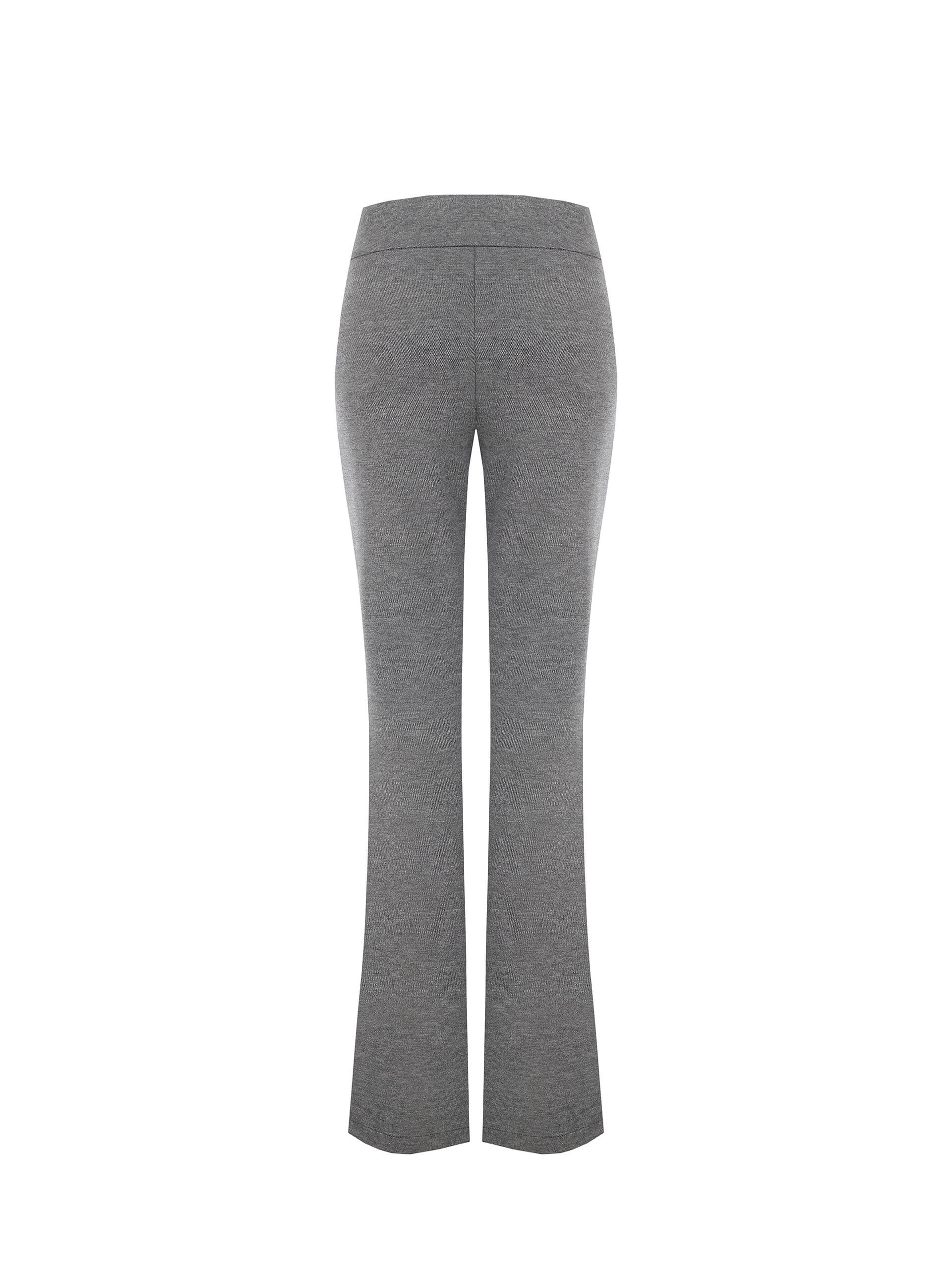 Pantalon évasé en tissu moucheté avec des boutons-pression à la taille Rinascimento