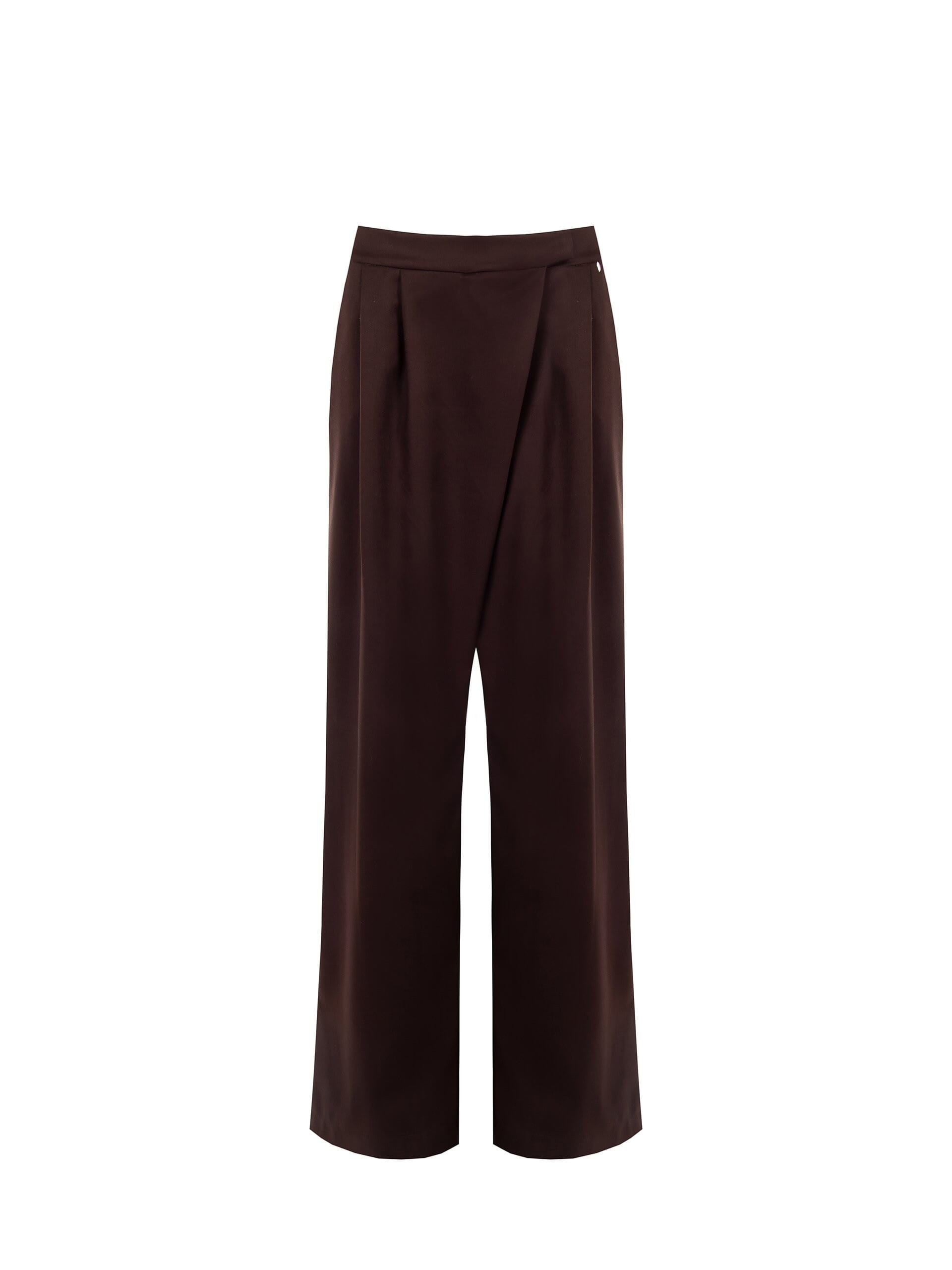 Pantalon asymétrique en viscose mélangée avec plis et poches Rinascimento