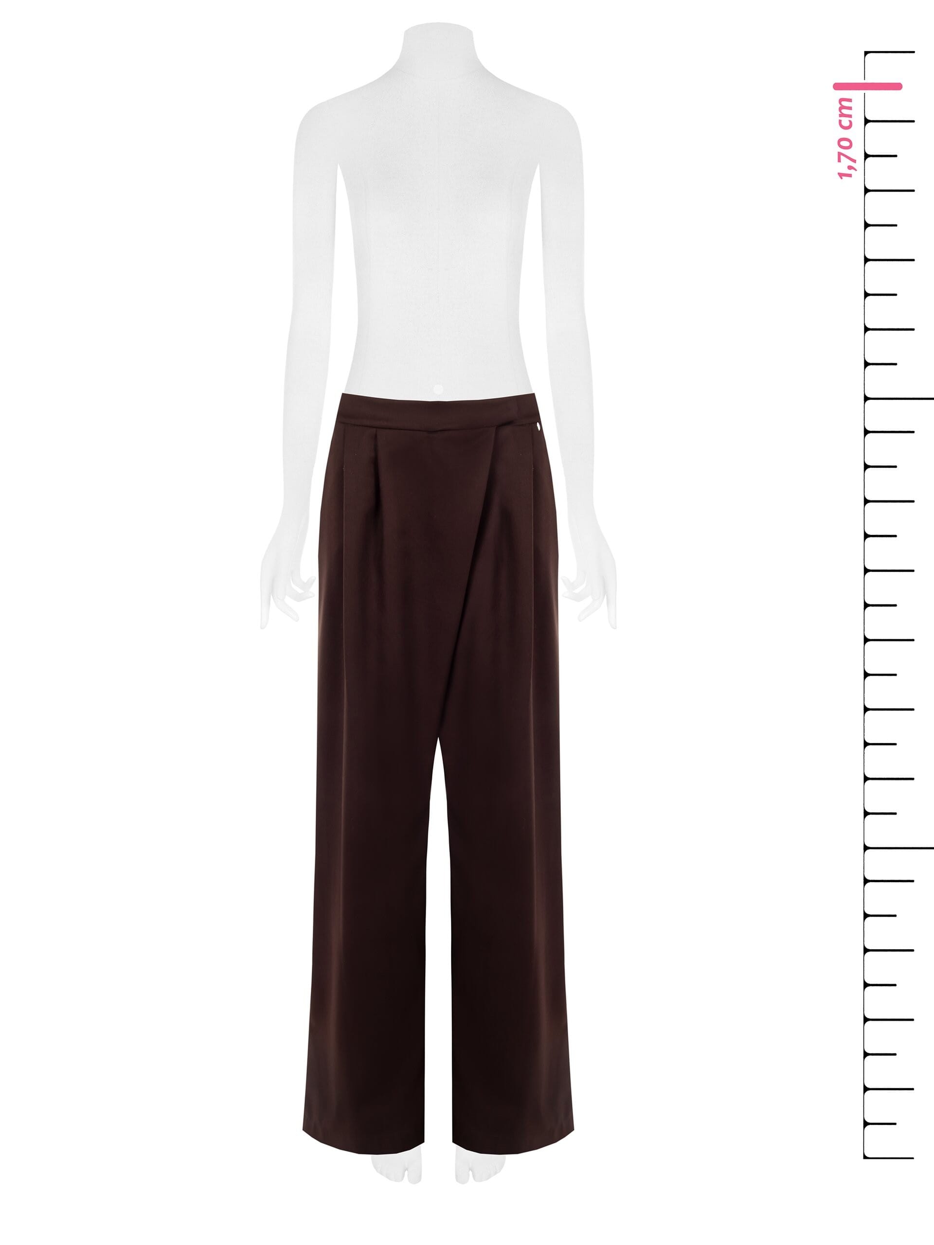 Pantalon asymétrique en viscose mélangée avec plis et poches Rinascimento