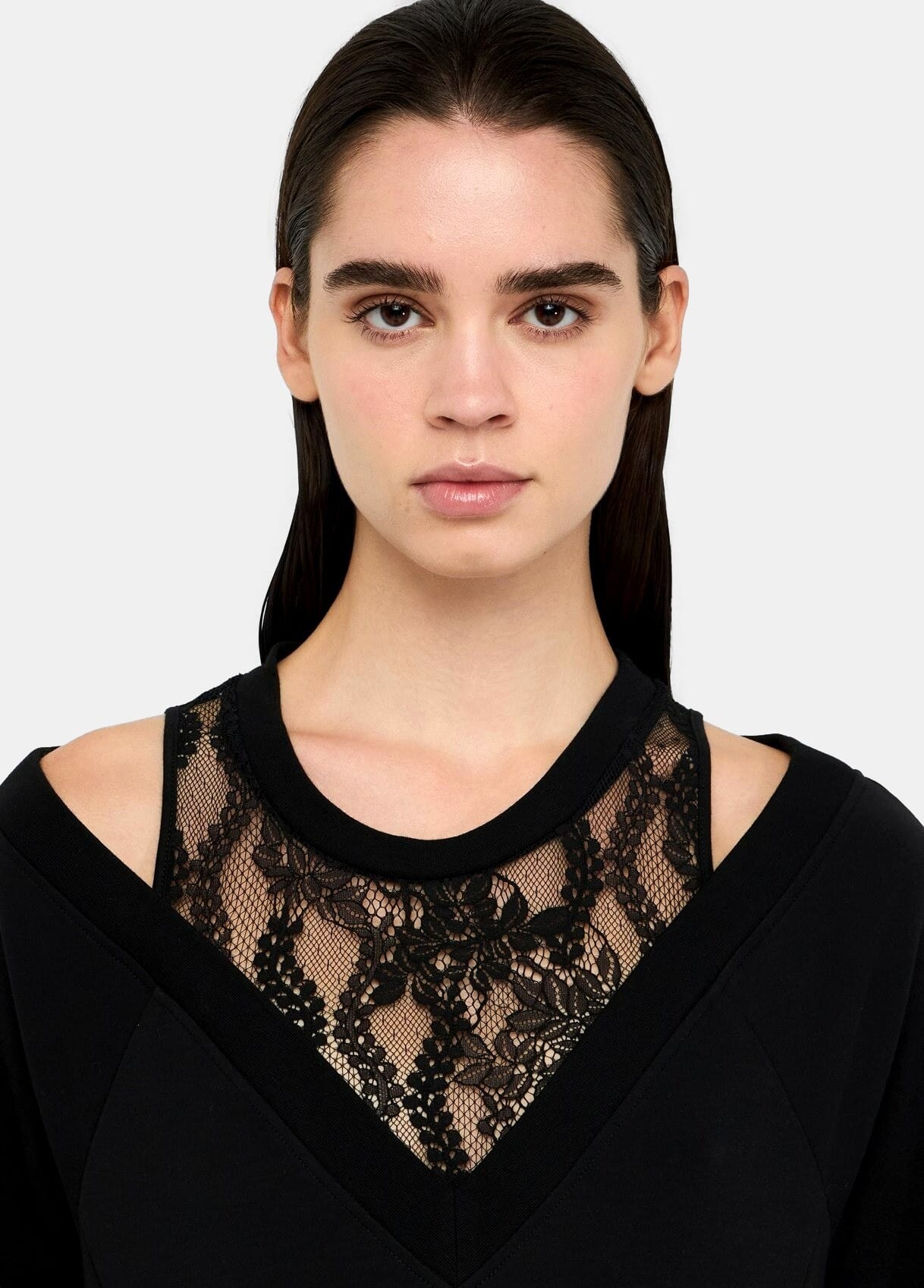 Abito In Felpa Con Pizzo Liu Jo