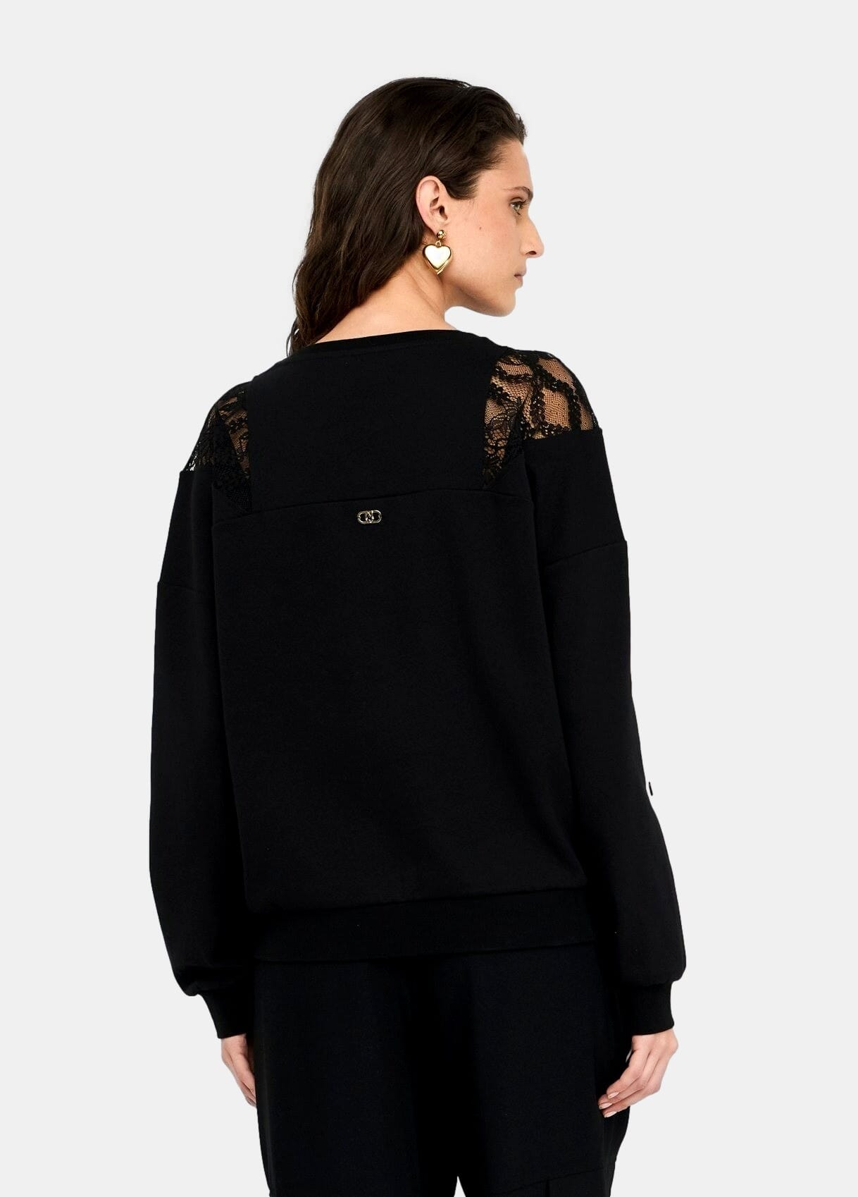 Liu Jo Cotton Sweatshirt With Lace
