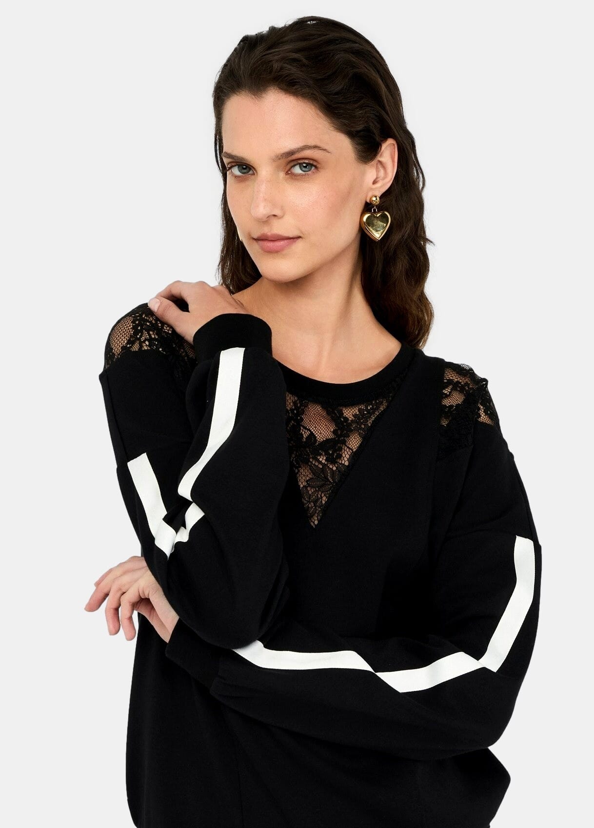 Liu Jo Cotton Sweatshirt With Lace