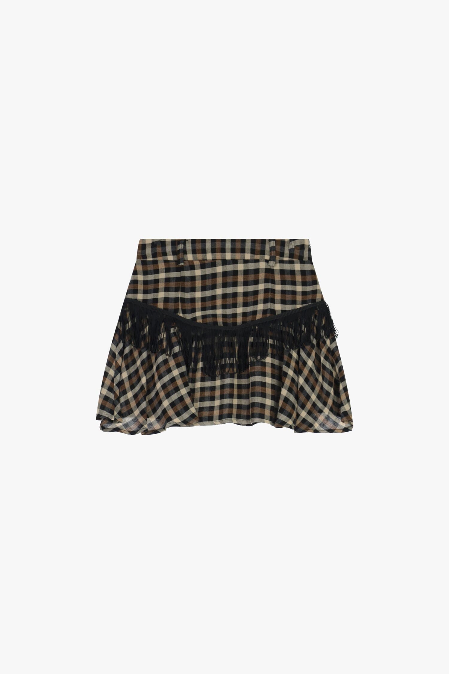 Gonna Corta A Quadri Con Frange Dixie