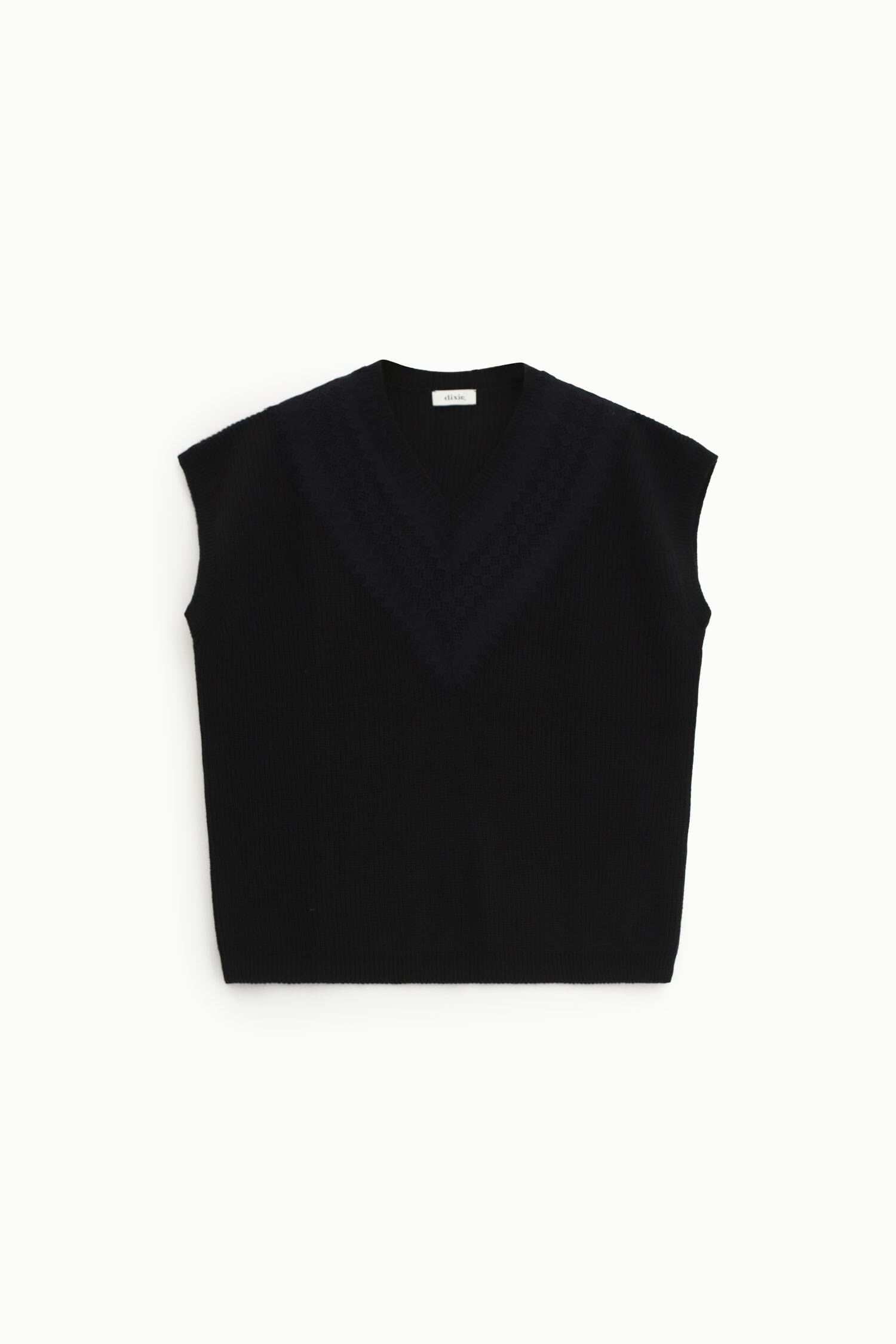 Dixie V-neck Knitted Vest With Perforated Details