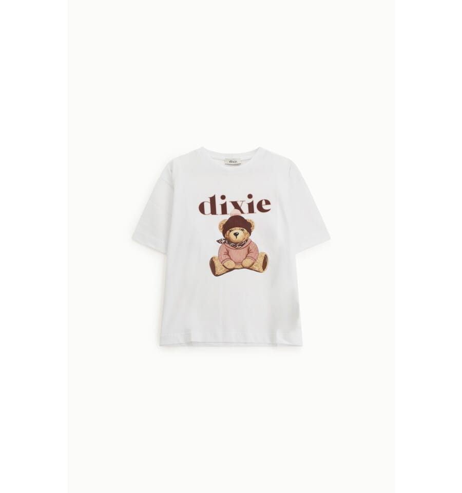 Dixie Bear Print Short-Sleeved T-Shirt Vestiti Firmati Life Smiles