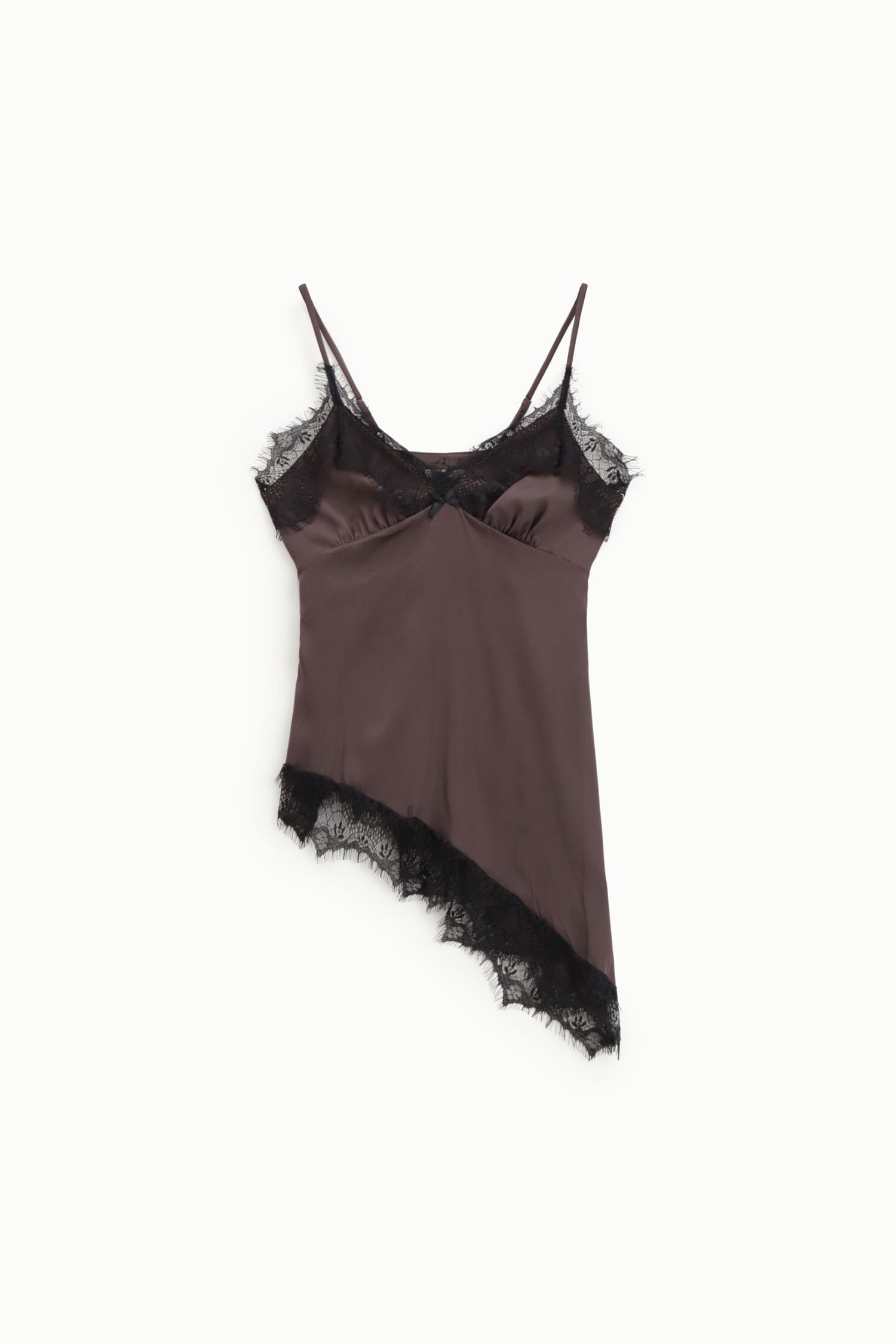 Top Con Spalline Sottili E Bordo Di Pizzo Asimmetrico Dixie