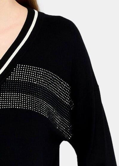 Maglia Con Zip E Strass Liu Jo