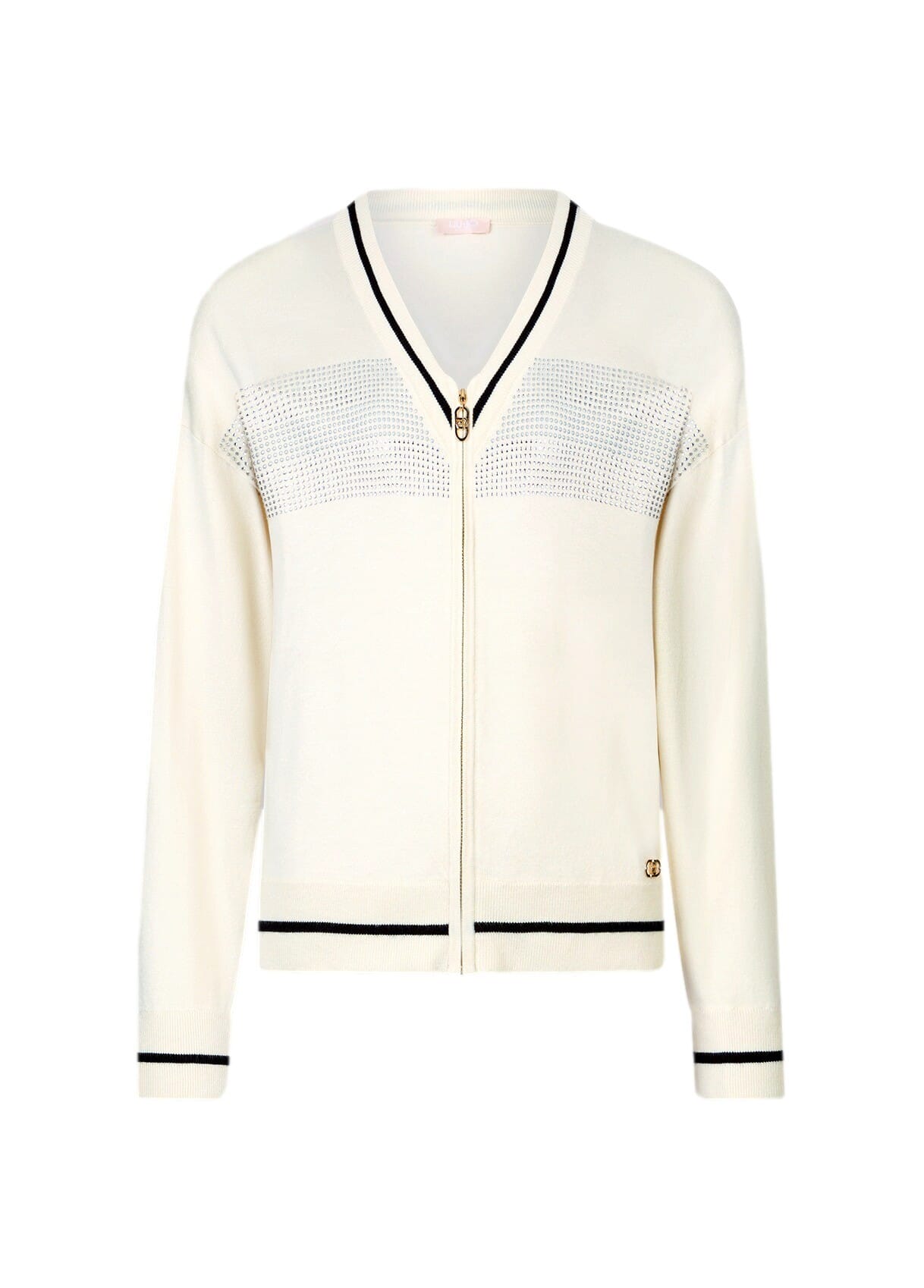 Maglia Con Zip E Strass Liu Jo