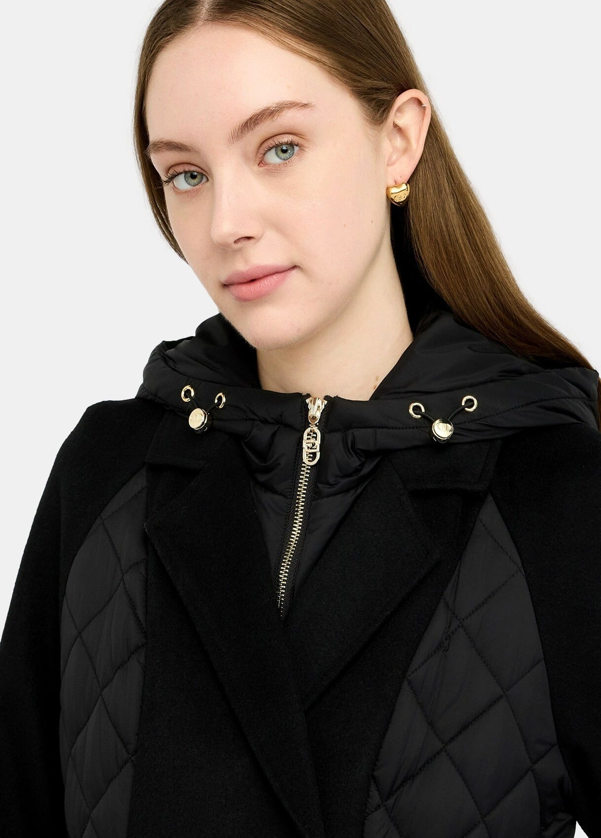 Coat With Quilted Nylon Inserts Liu Jo