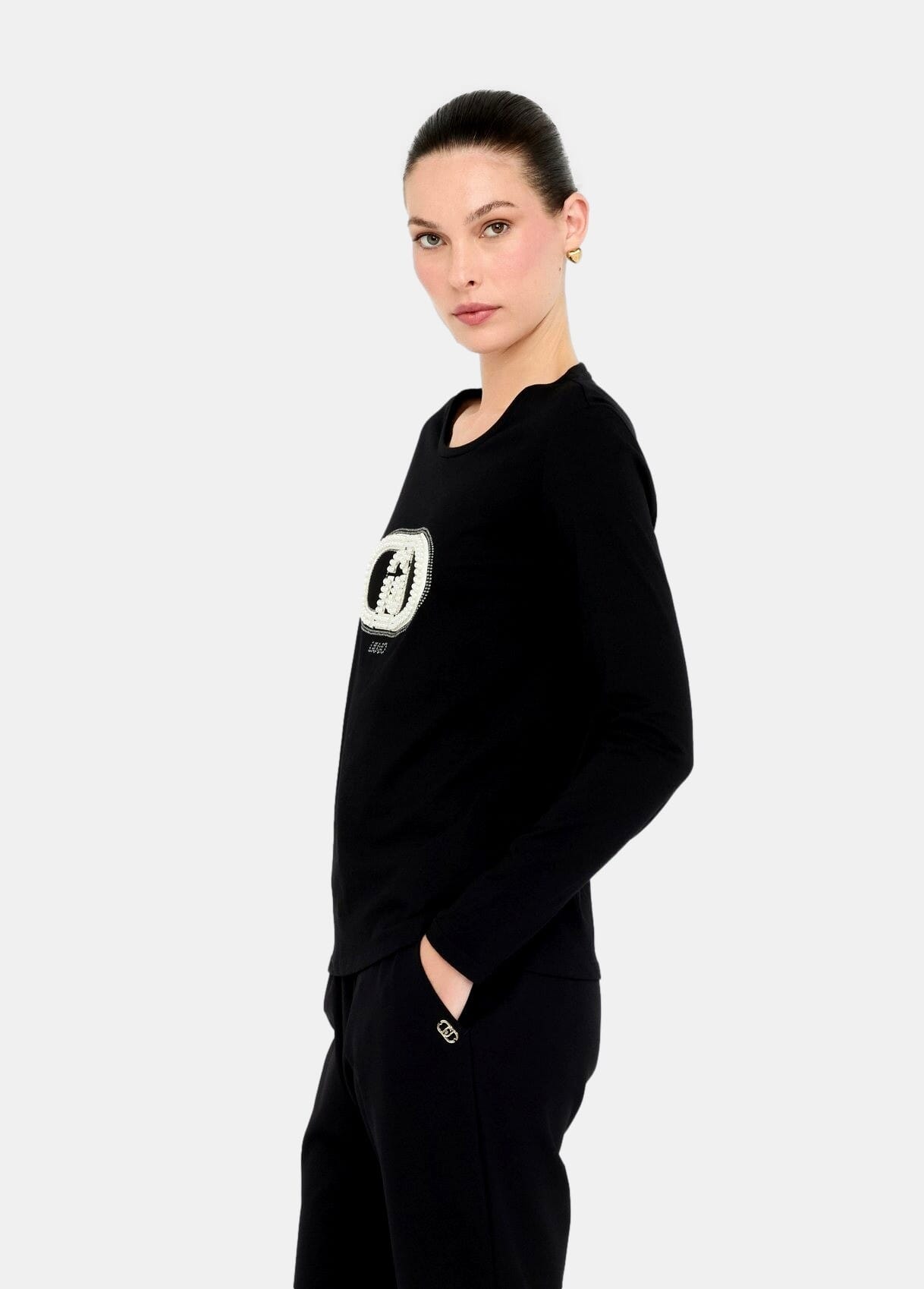 T-Shirt In Cotone Con Logo Liu Jo