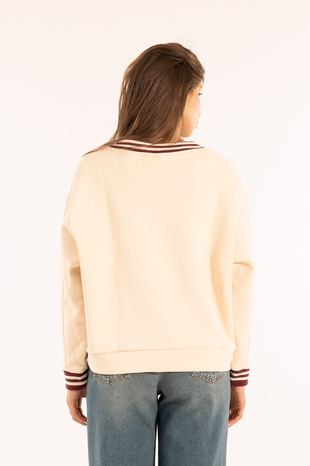 Felpa Scollo V College Kontatto