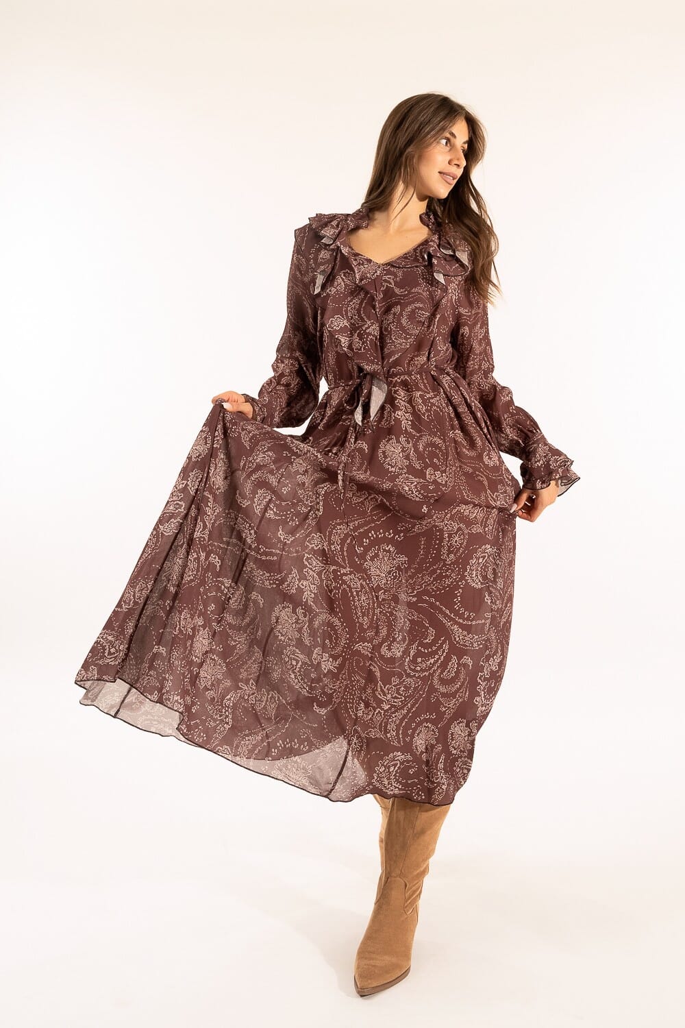 Kontatto Patterned Ruffled Dress