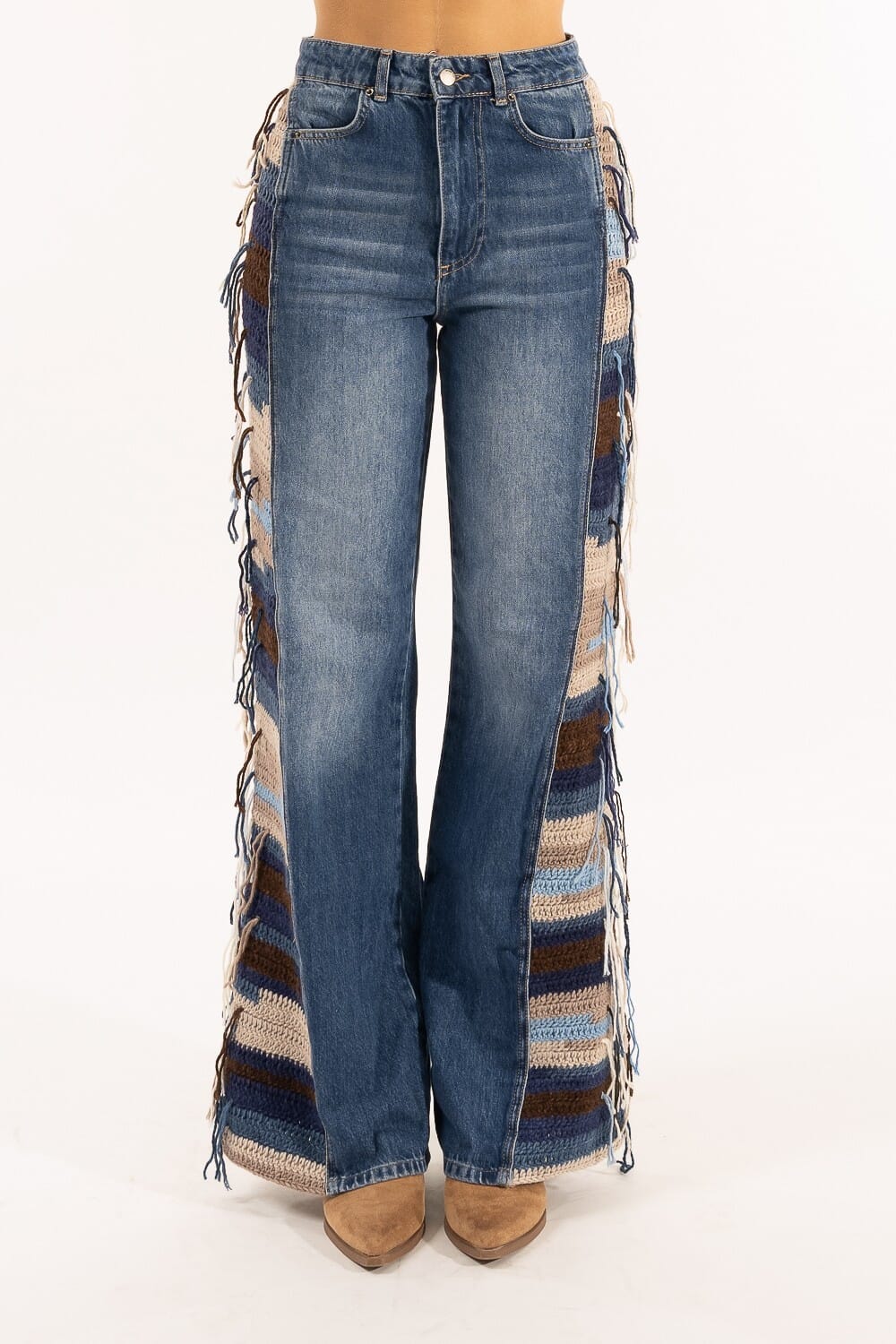 Jeans Flare Frange Kontatto