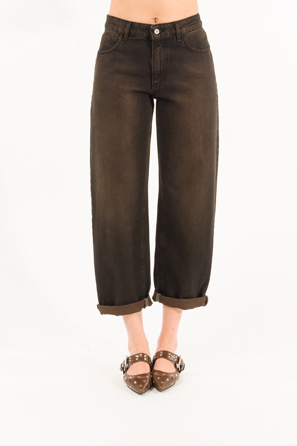 Jeans Baggy Carrot Fit Diamante Kontatto