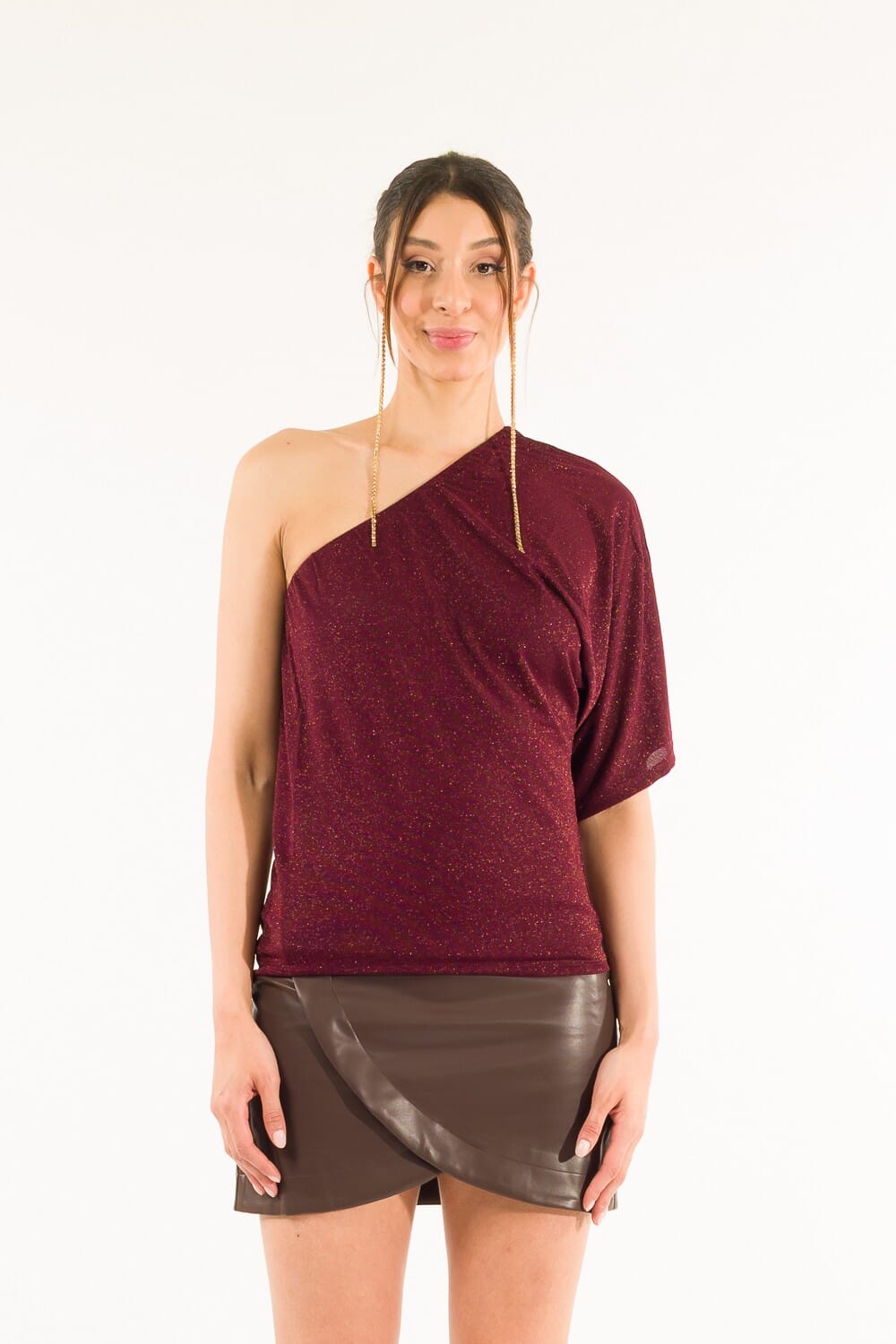 Blusa Monospalla Lurex Kontatto