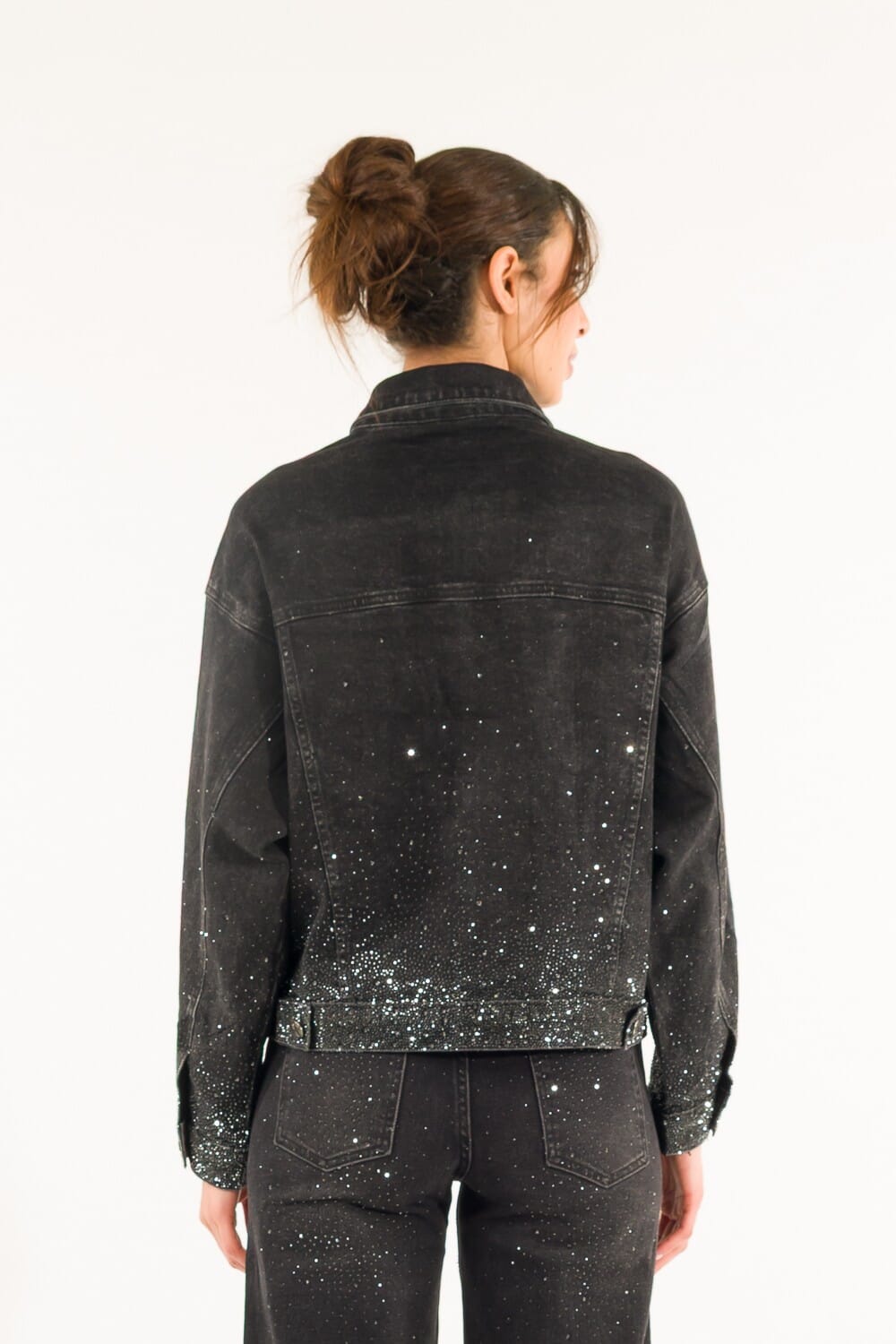 Kontatto - Veste en jean avec strass