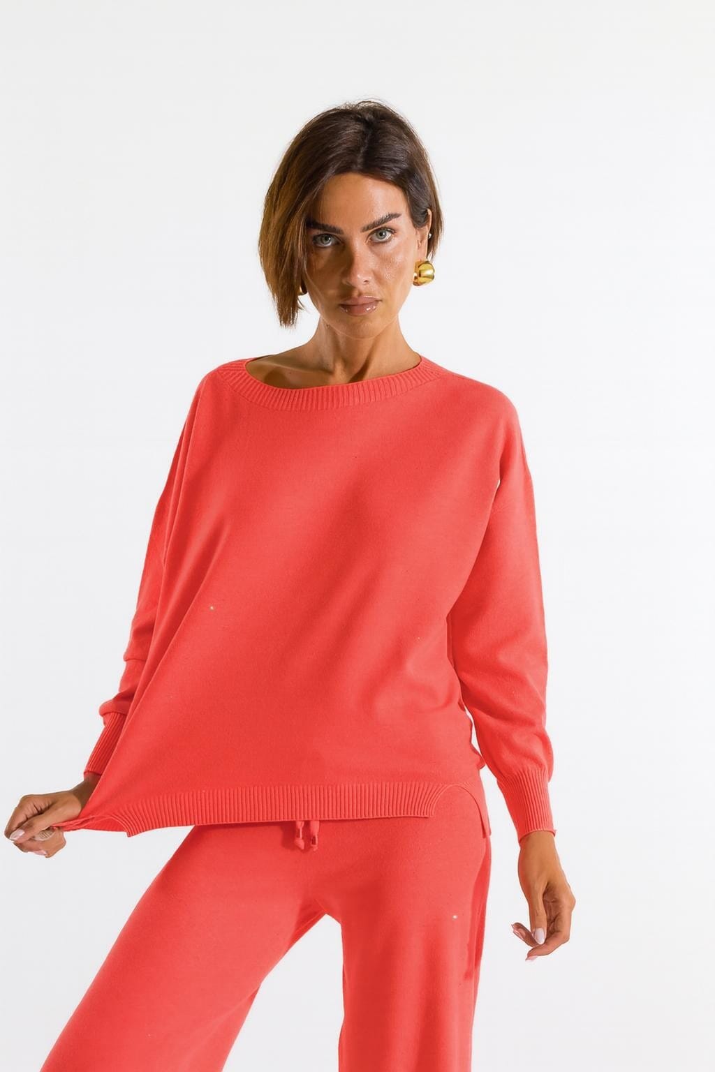 Kontatto Paillettes Long Sleeve Crew Neck Jumper