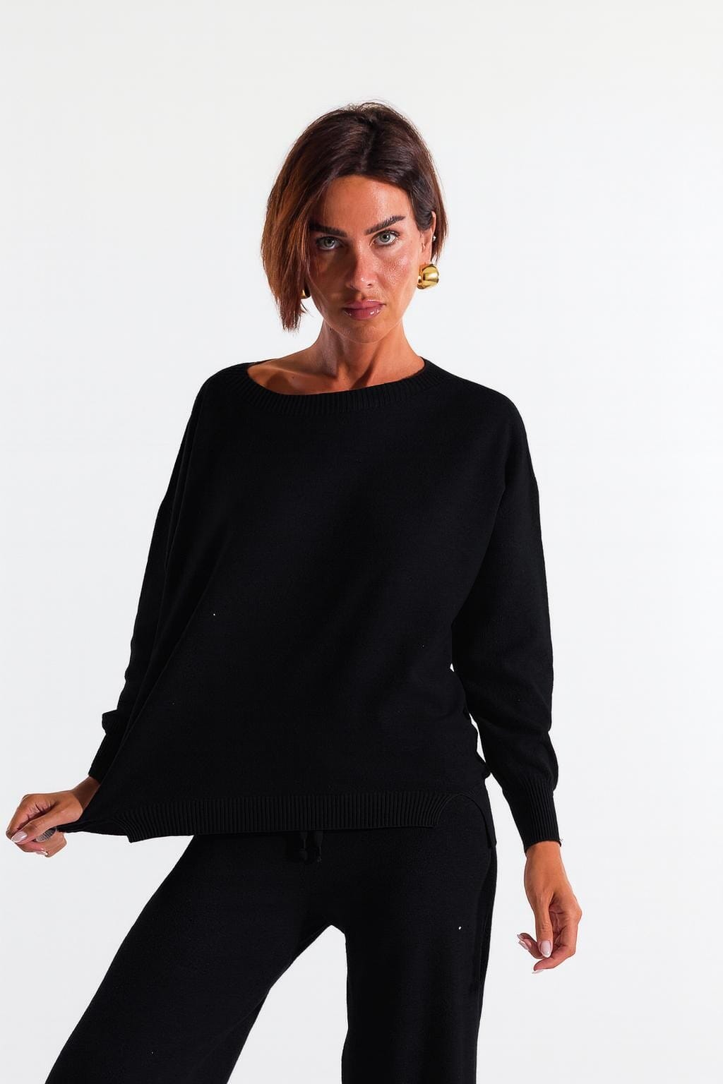 Kontatto Paillettes Long Sleeve Crew Neck Jumper