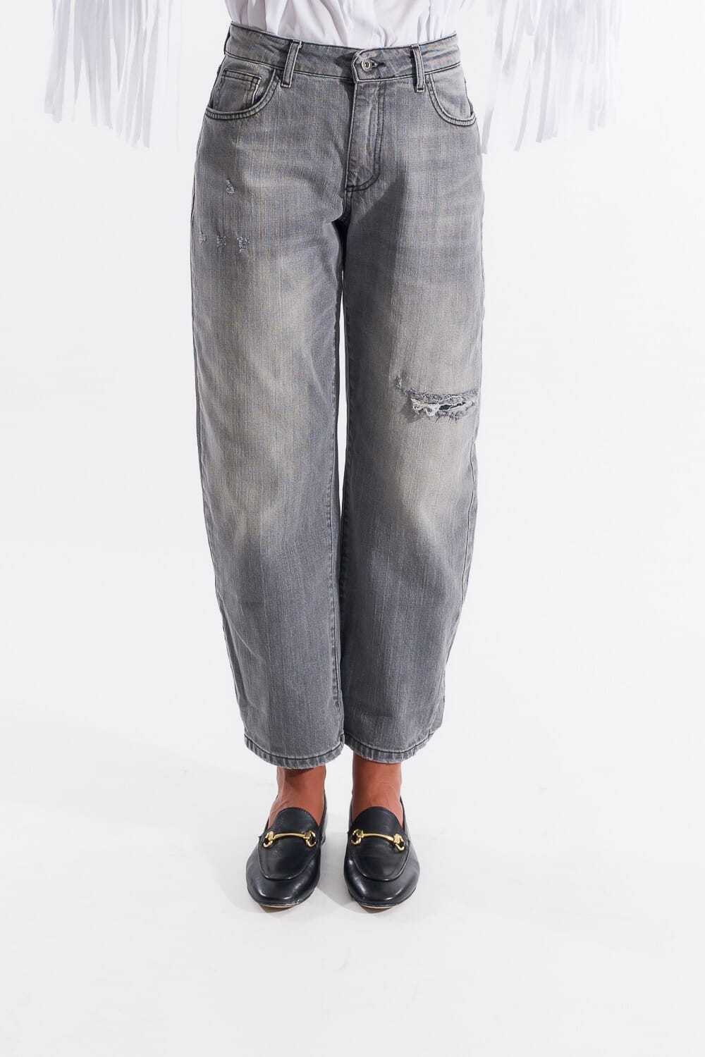 Jeans Baggy Carrot Fit Diamante Kontatto