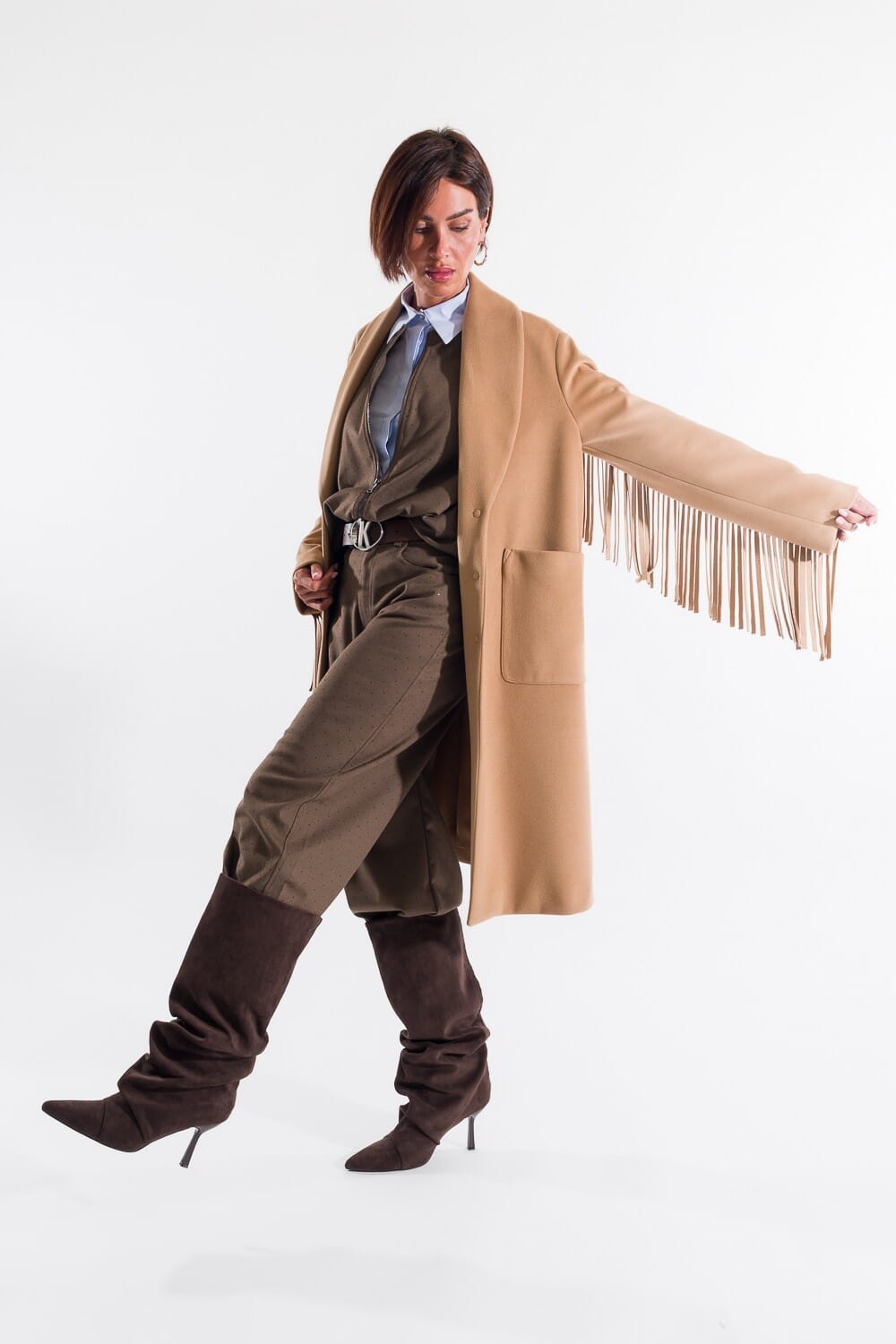 Manteau à franges Kontatto