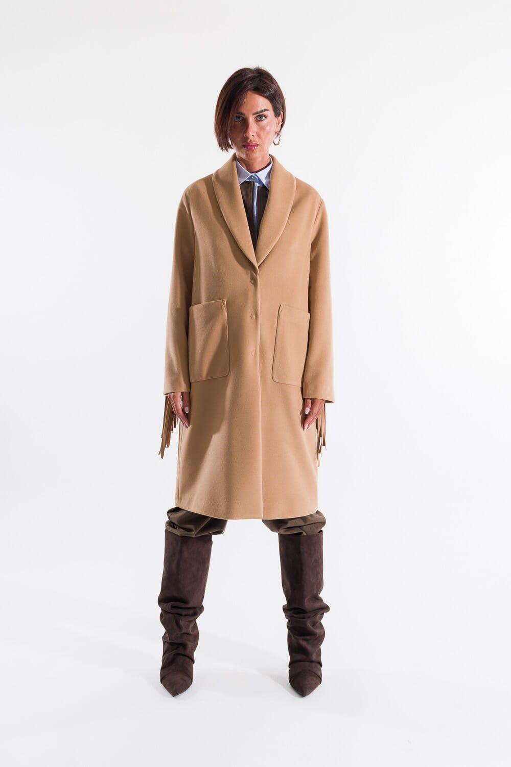 Manteau à franges Kontatto