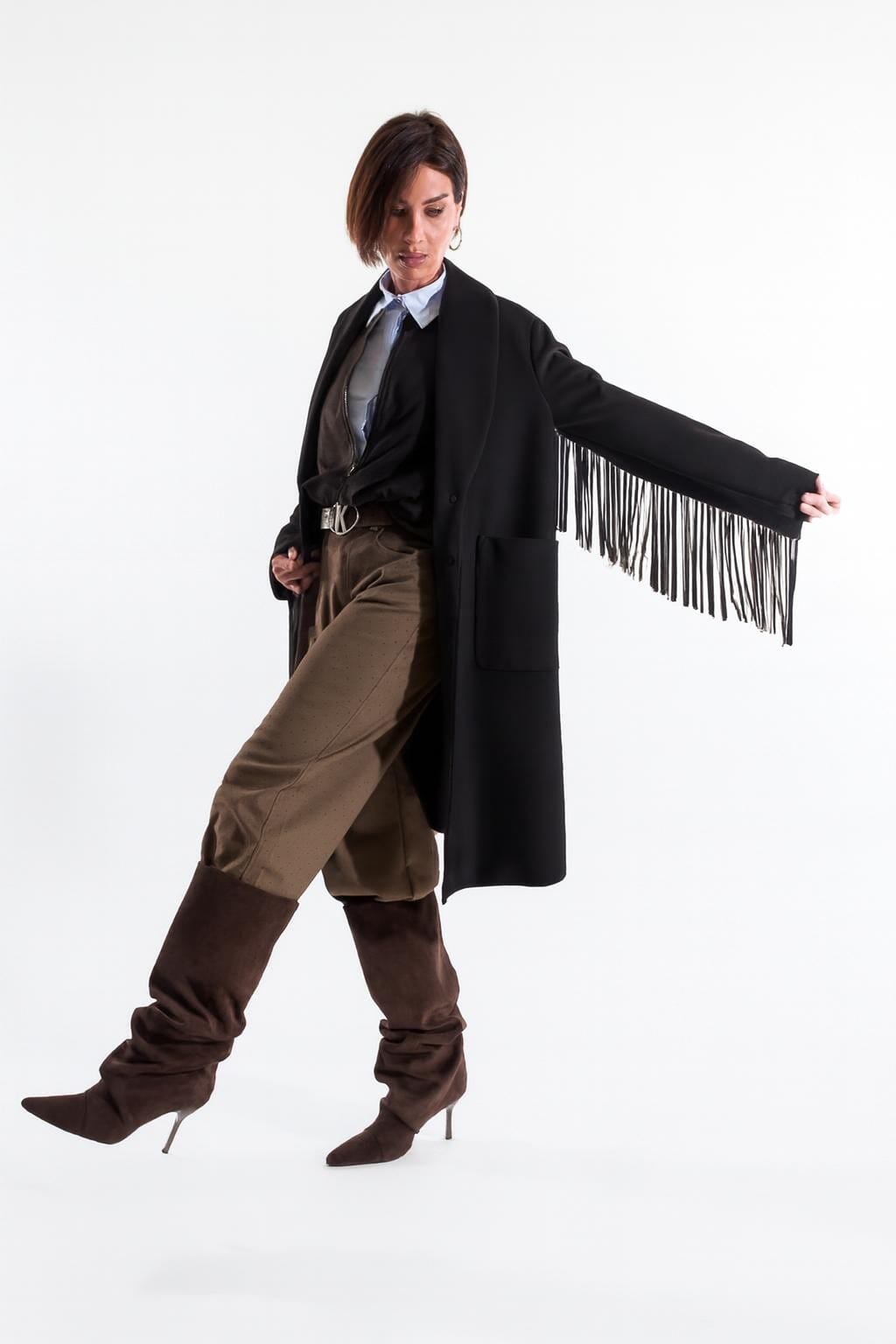 Manteau à franges Kontatto