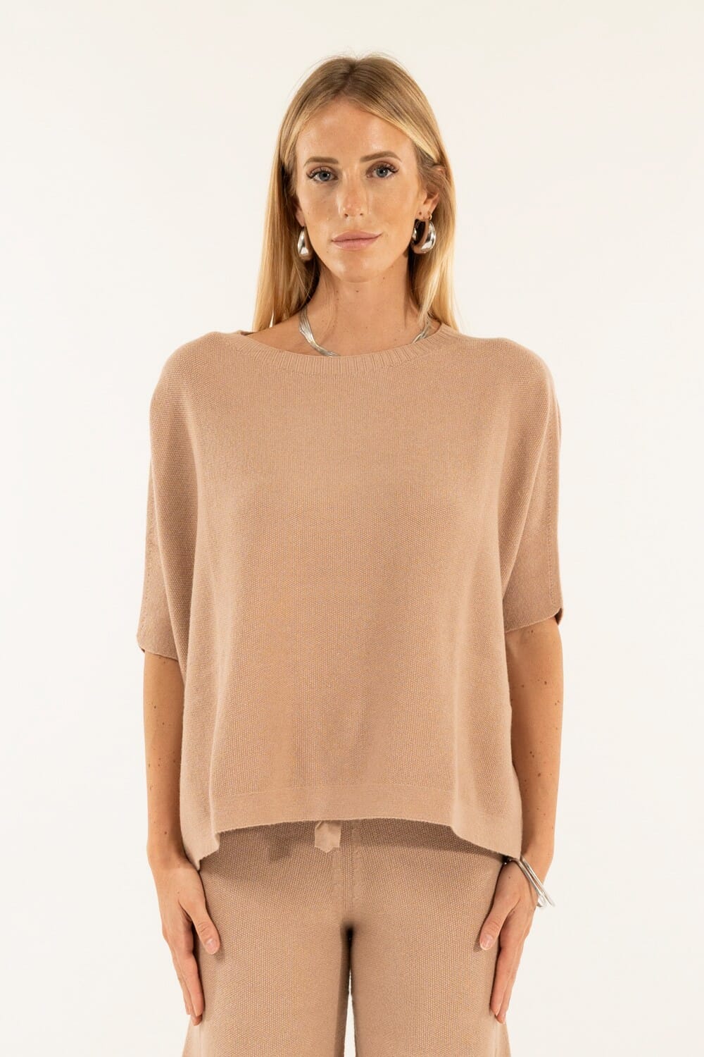 Kontatto Rice Stitch Cropped Sweater