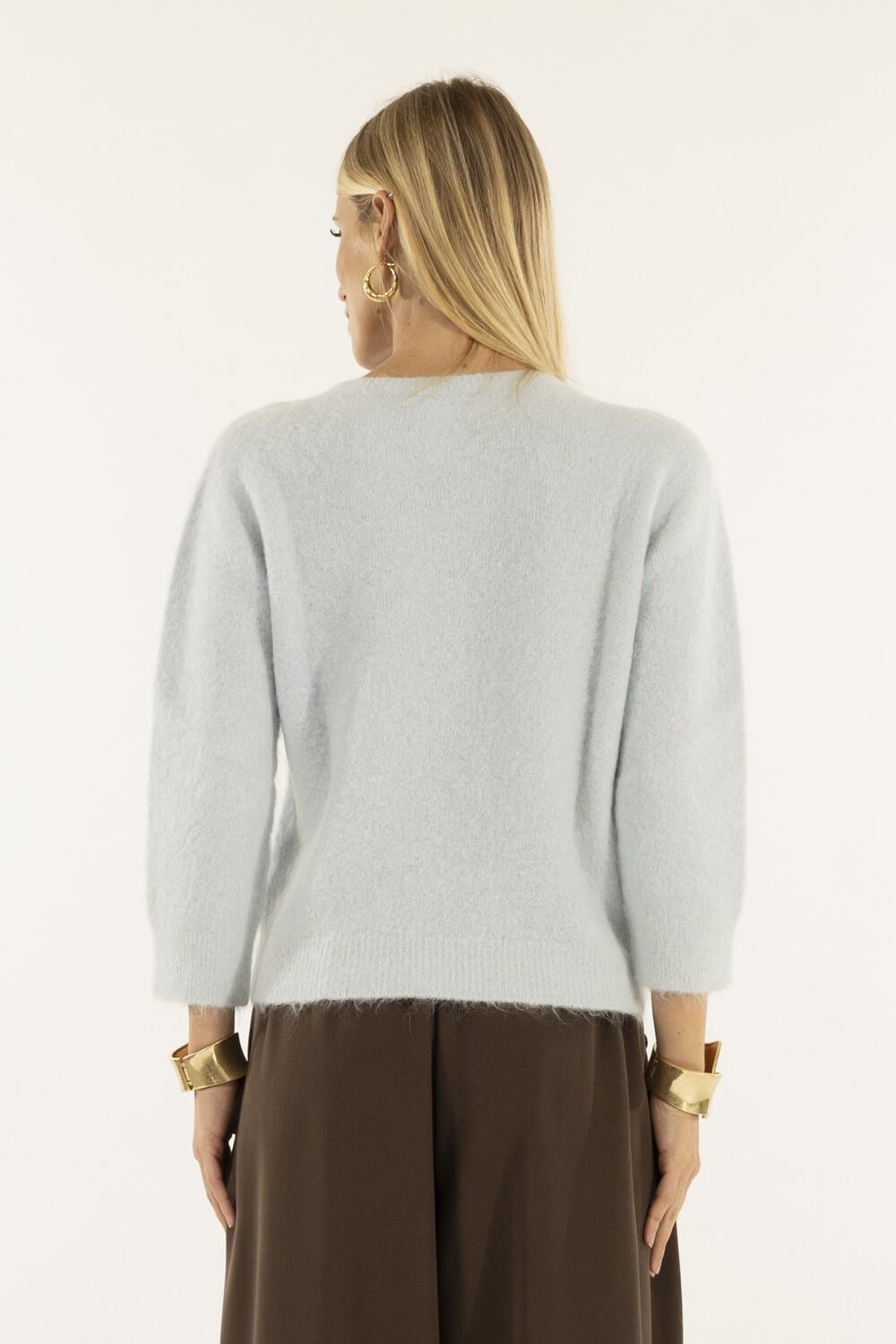 Three-quarter sleeve crew neck Kontatto