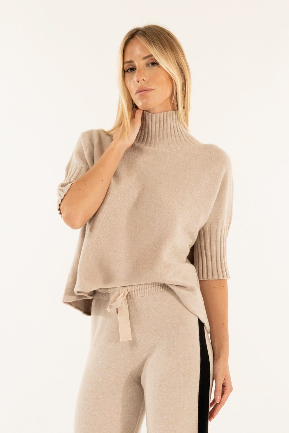 Maglia Kimono Collo Coste Kontatto