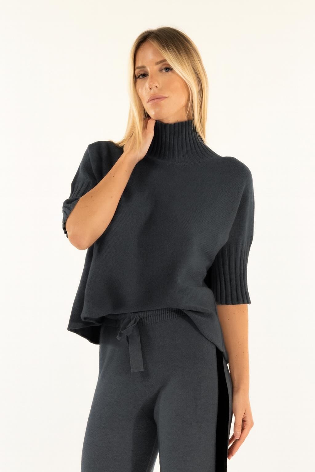 Maglia Kimono Collo Coste Kontatto