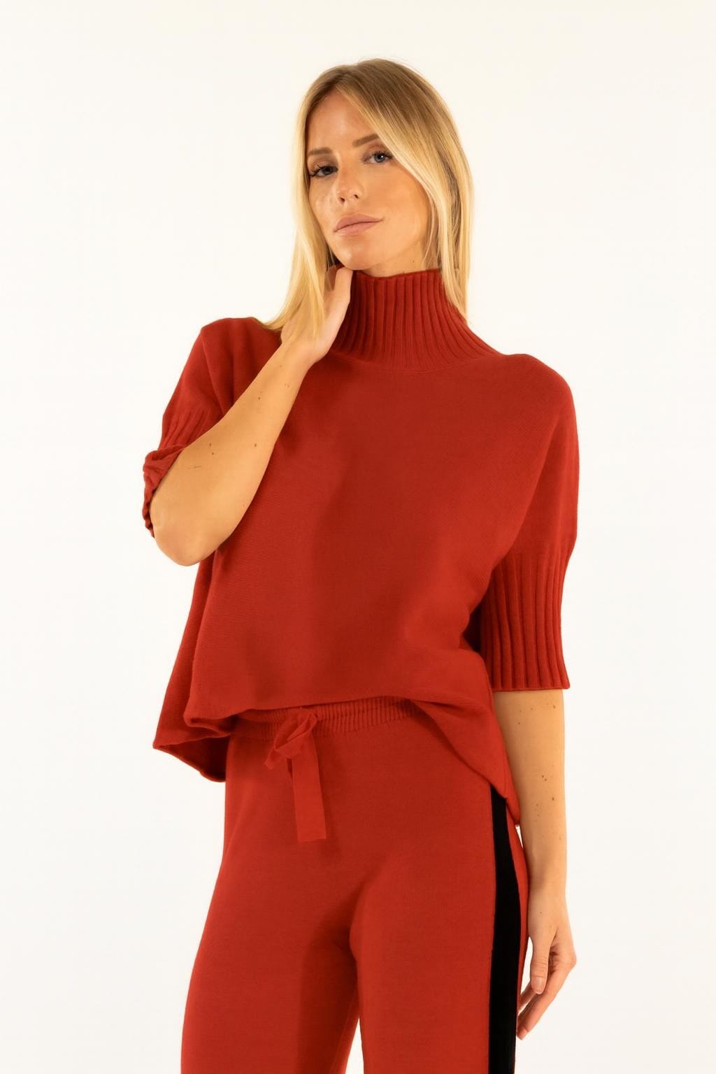 Maglia Kimono Collo Coste Kontatto