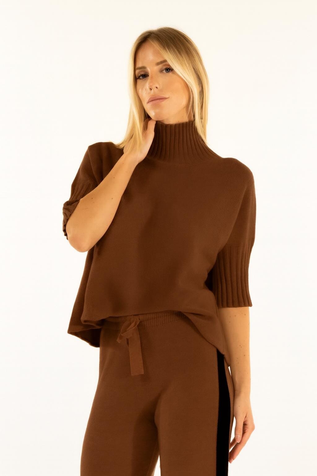 Maglia Kimono Collo Coste Kontatto