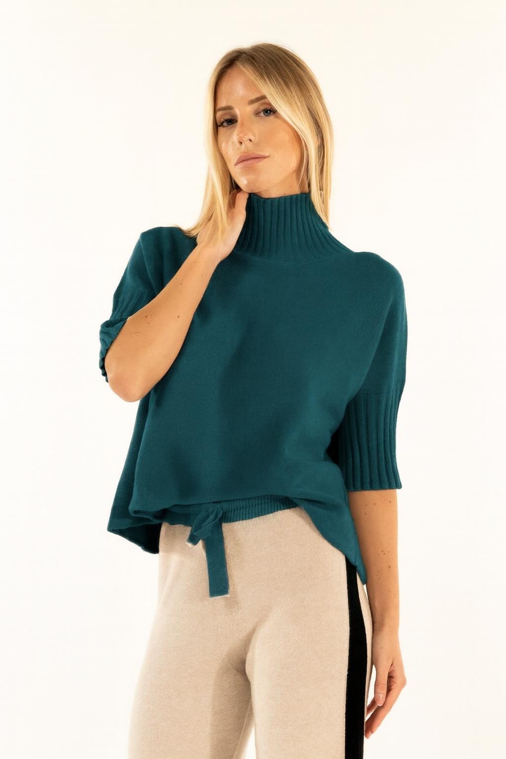 Maglia Kimono Collo Coste Kontatto