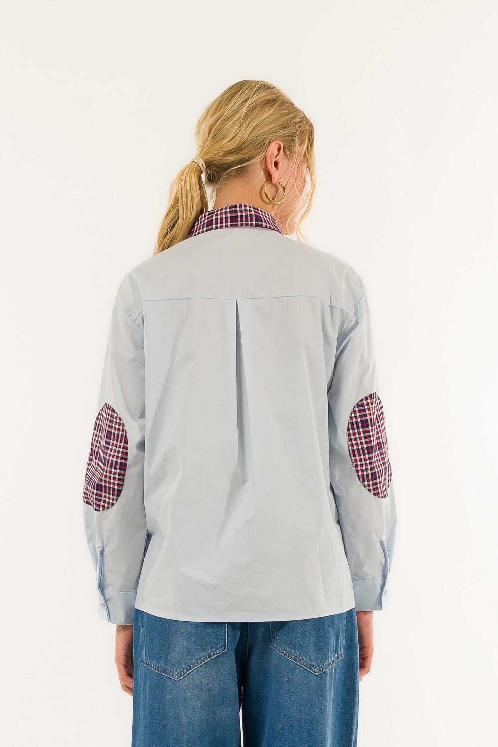 Kontatto - Chemise à patches et col à carreaux