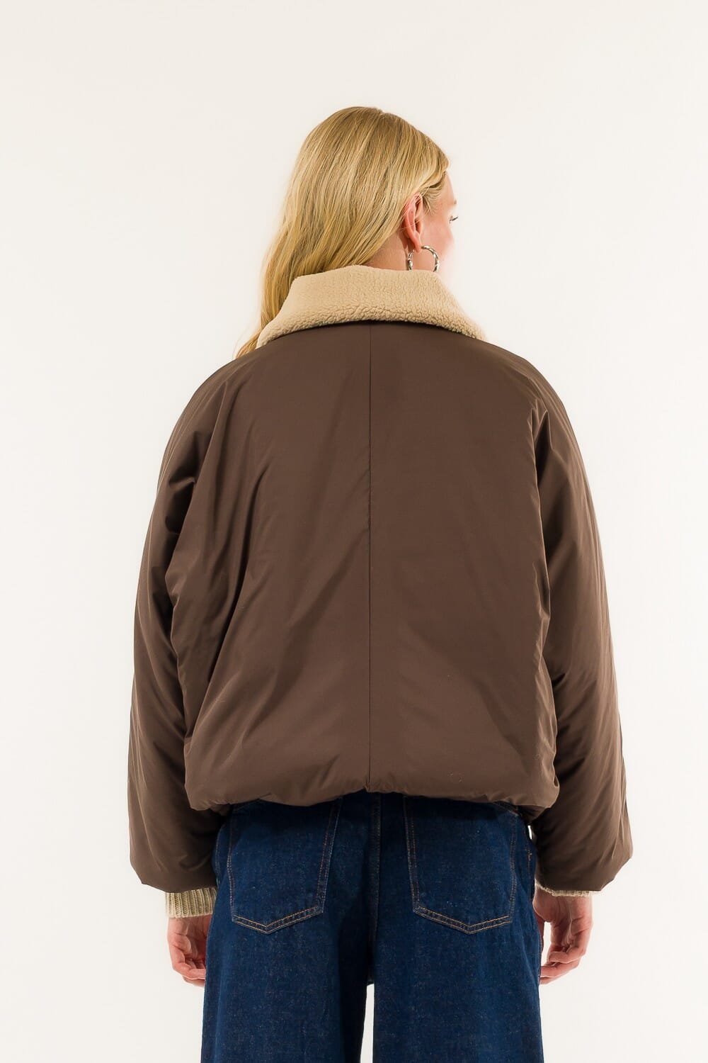 Bomber Kimono collar Teddy Kontatto