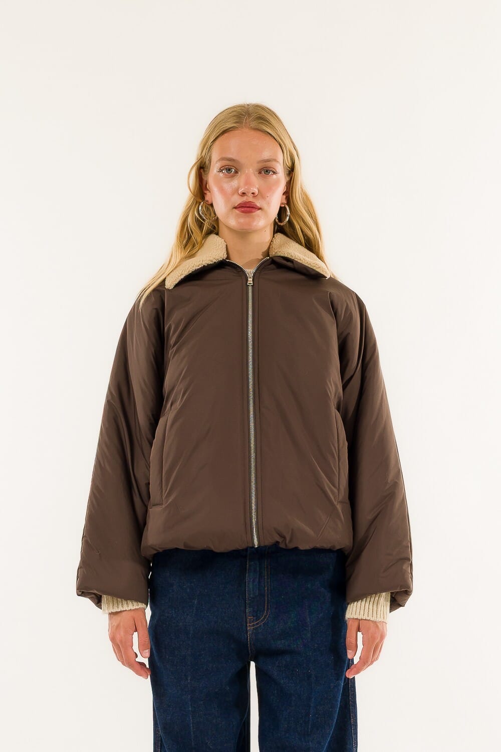 Bomber Kimono collar Teddy Kontatto