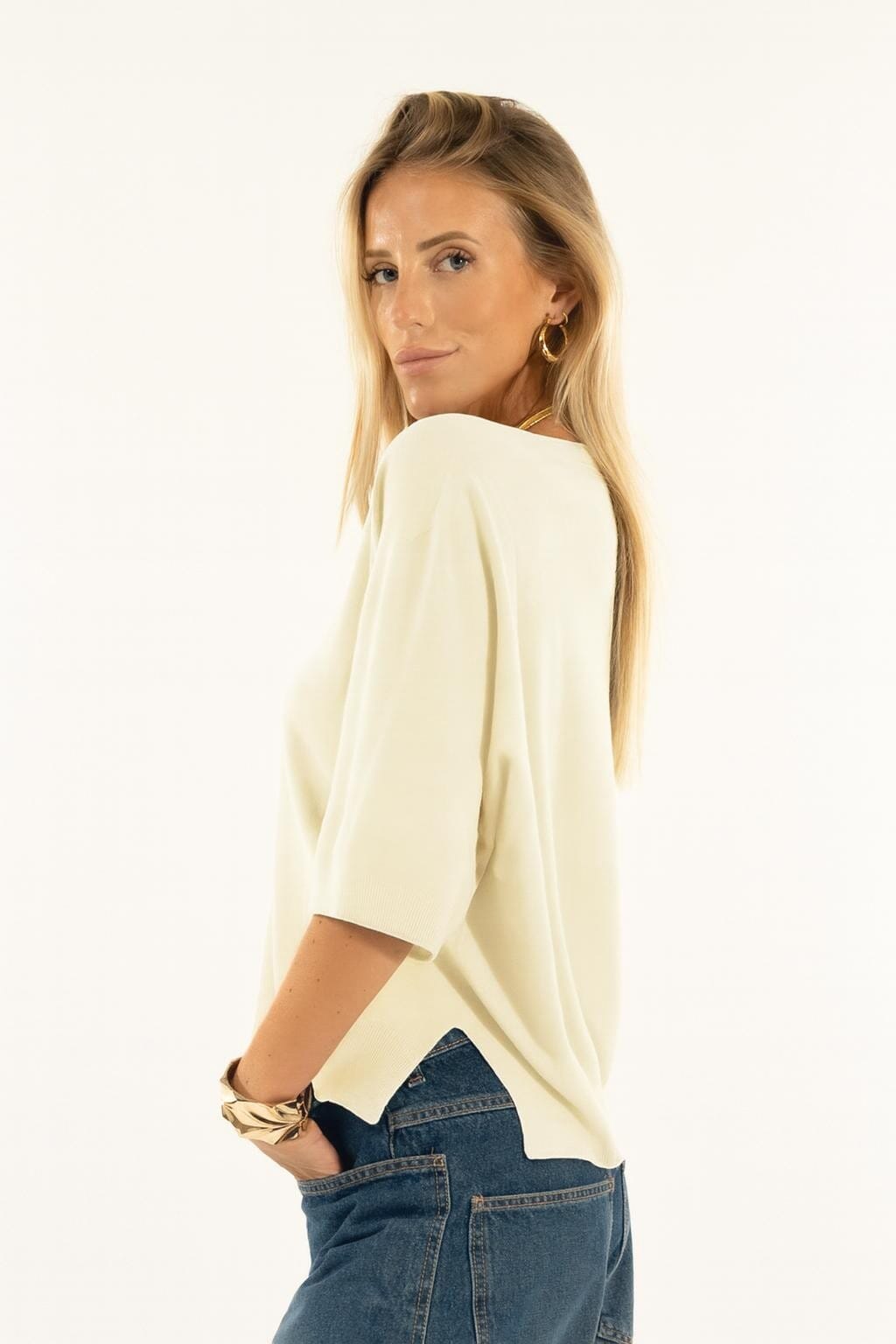 Maglia Scollo V Manica Corta Kontatto