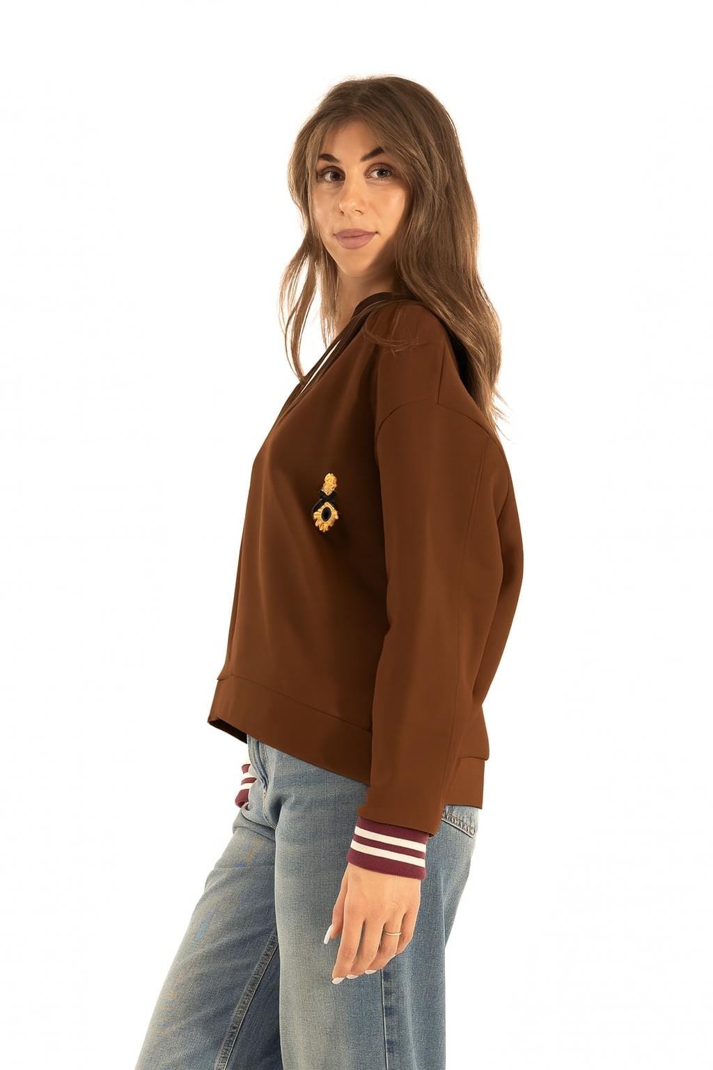 Felpa Scollo V College Kontatto