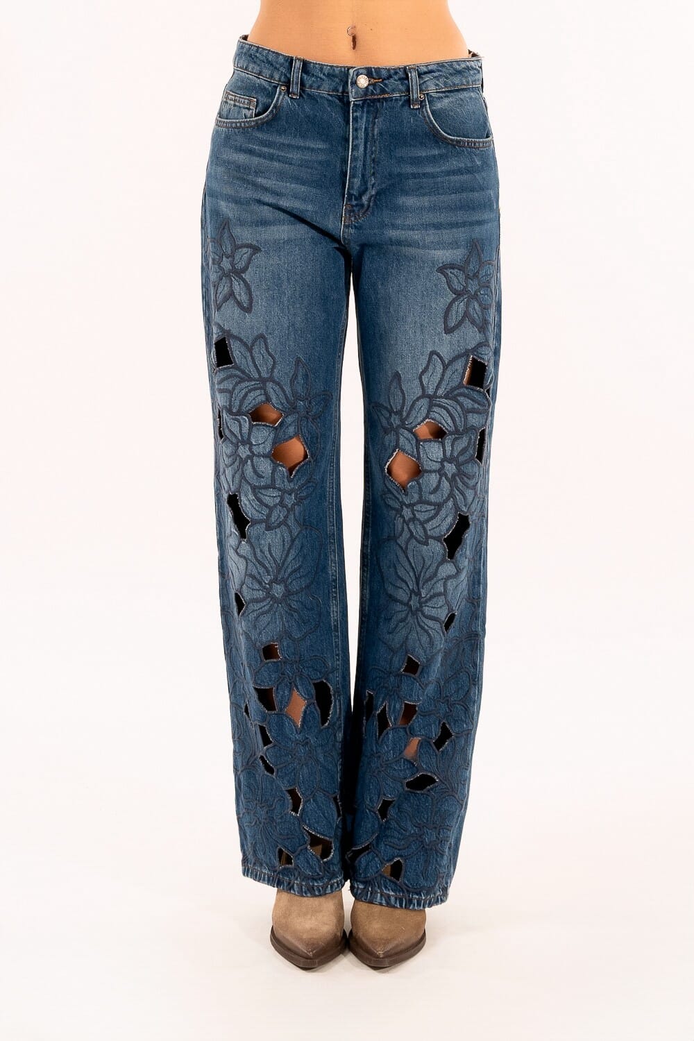 Jeans Loose Fiore Laserato Kontatto