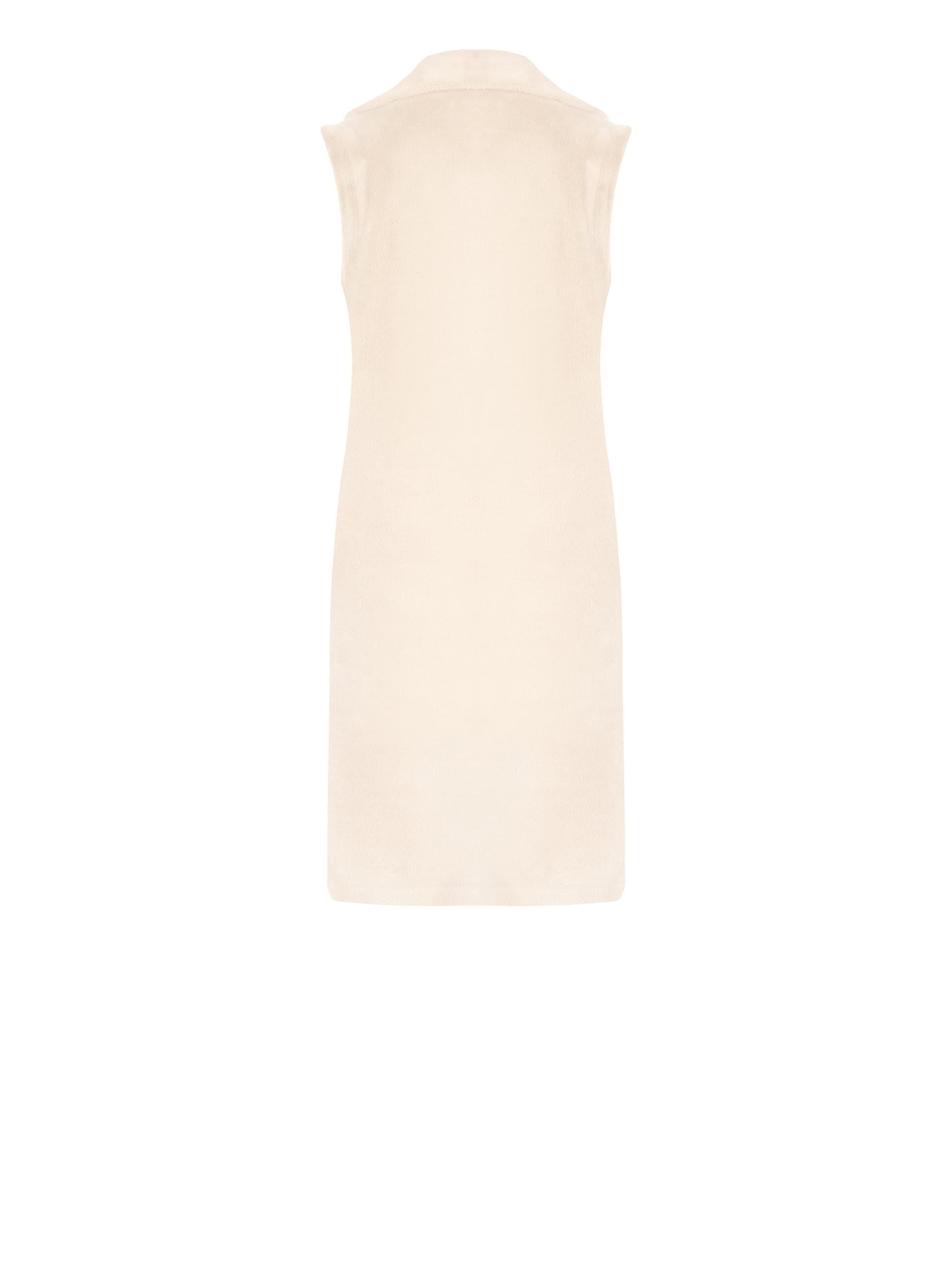 Rinascimento Manteau long sans manches et en daim avec fourrure synthétique réversible