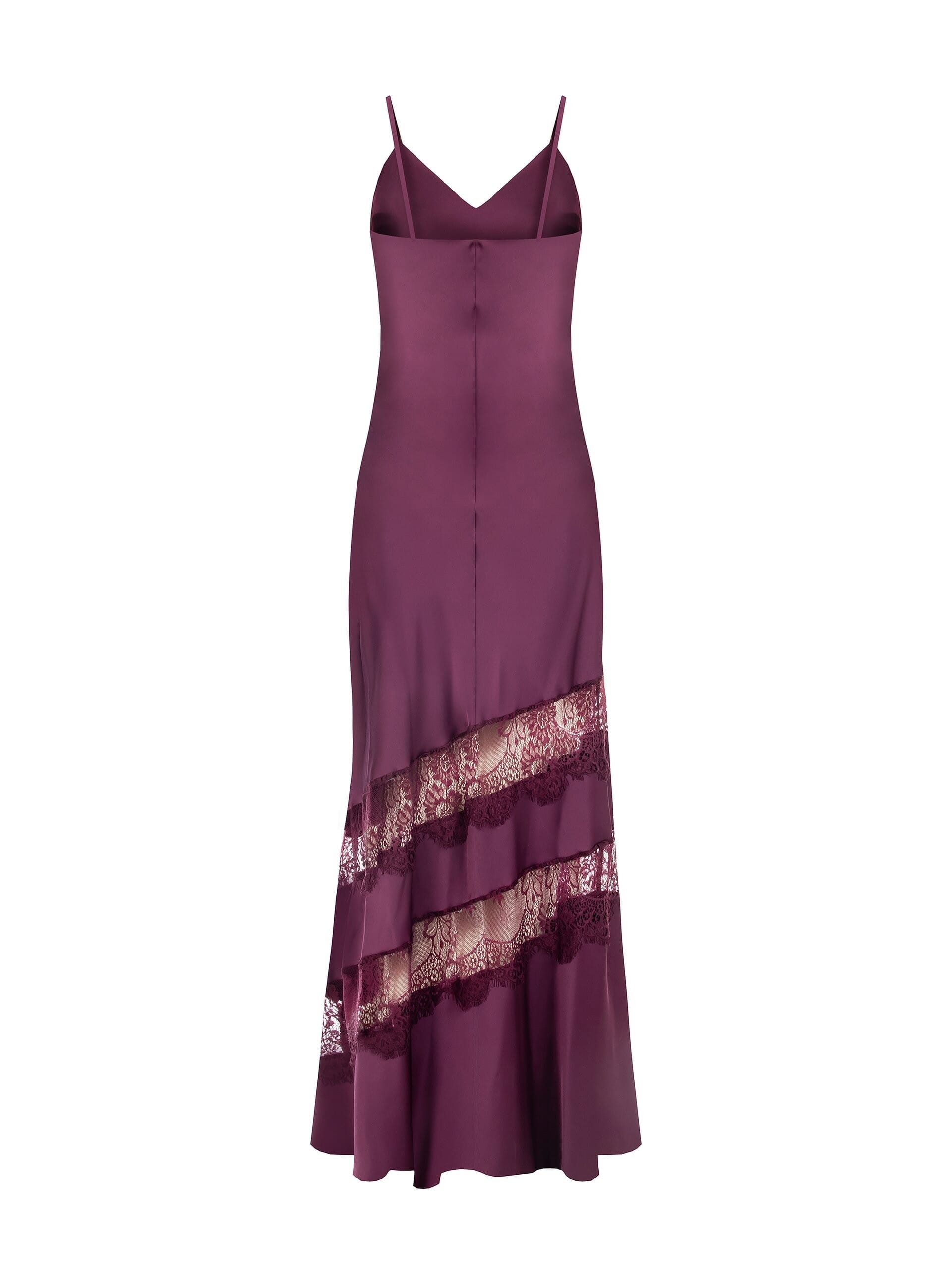 Abito Lungo Sottoveste In Raso Con Dettagli In Pizzo Rinascimento