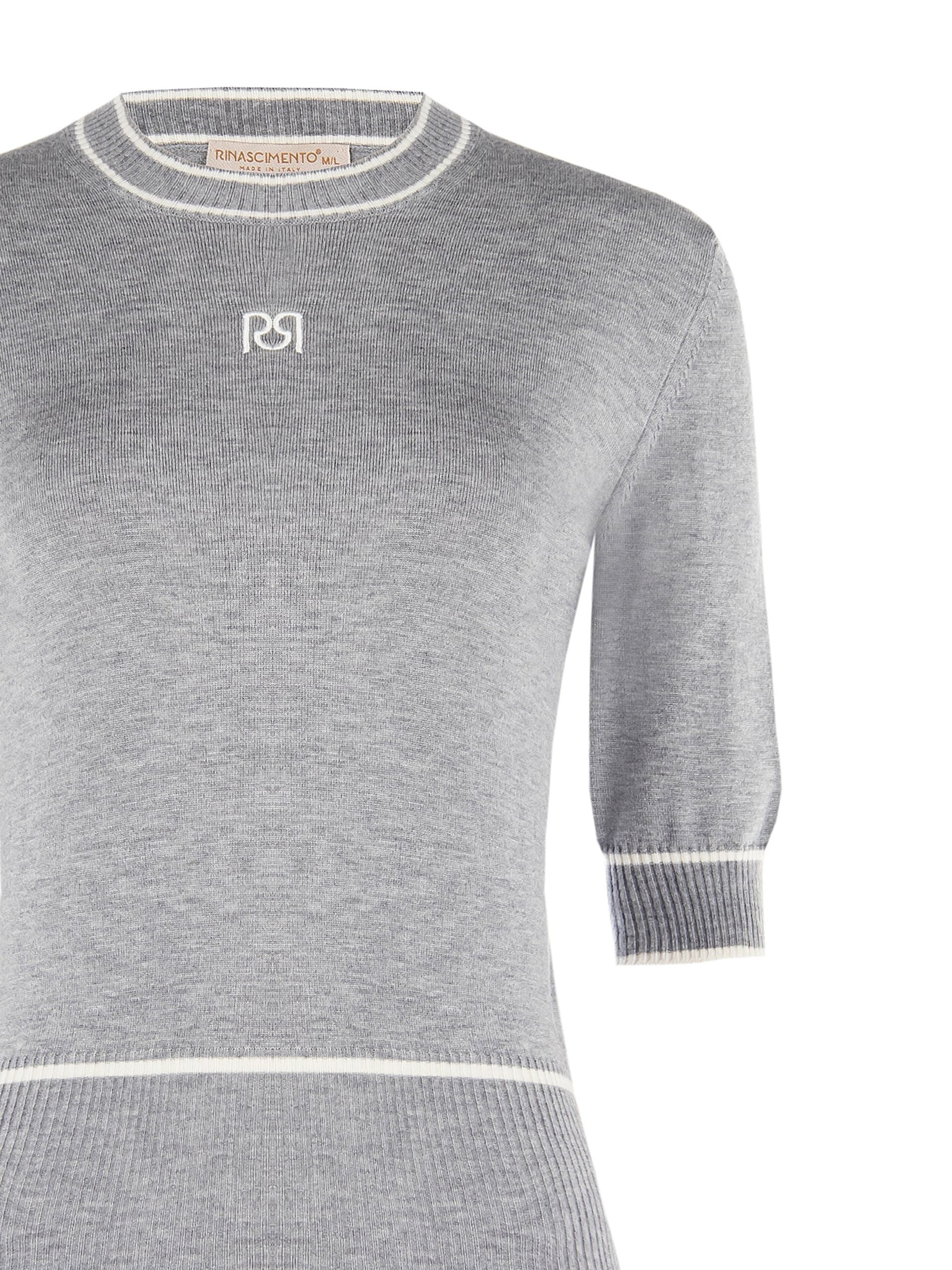 Pull en viscose mélangée avec logo RR brodé Rinascimento