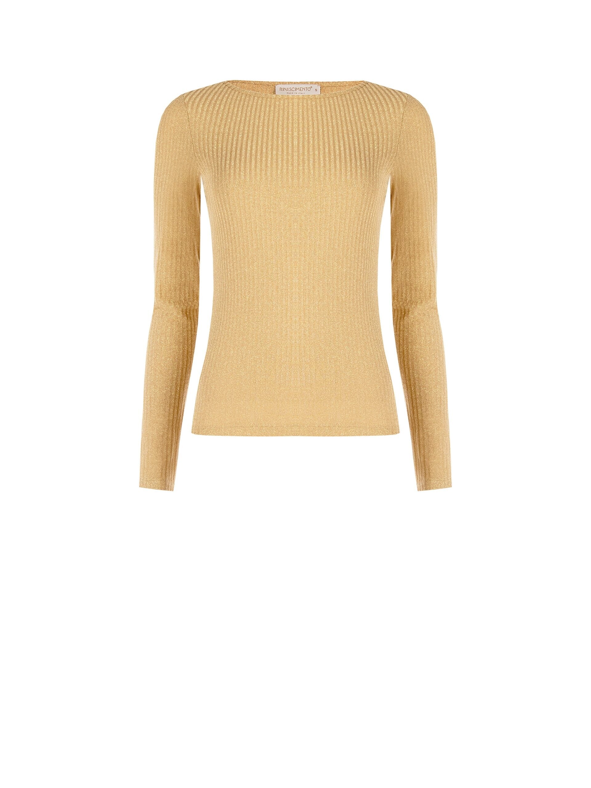 Top ajusté en Lurex côtelé Rinascimento