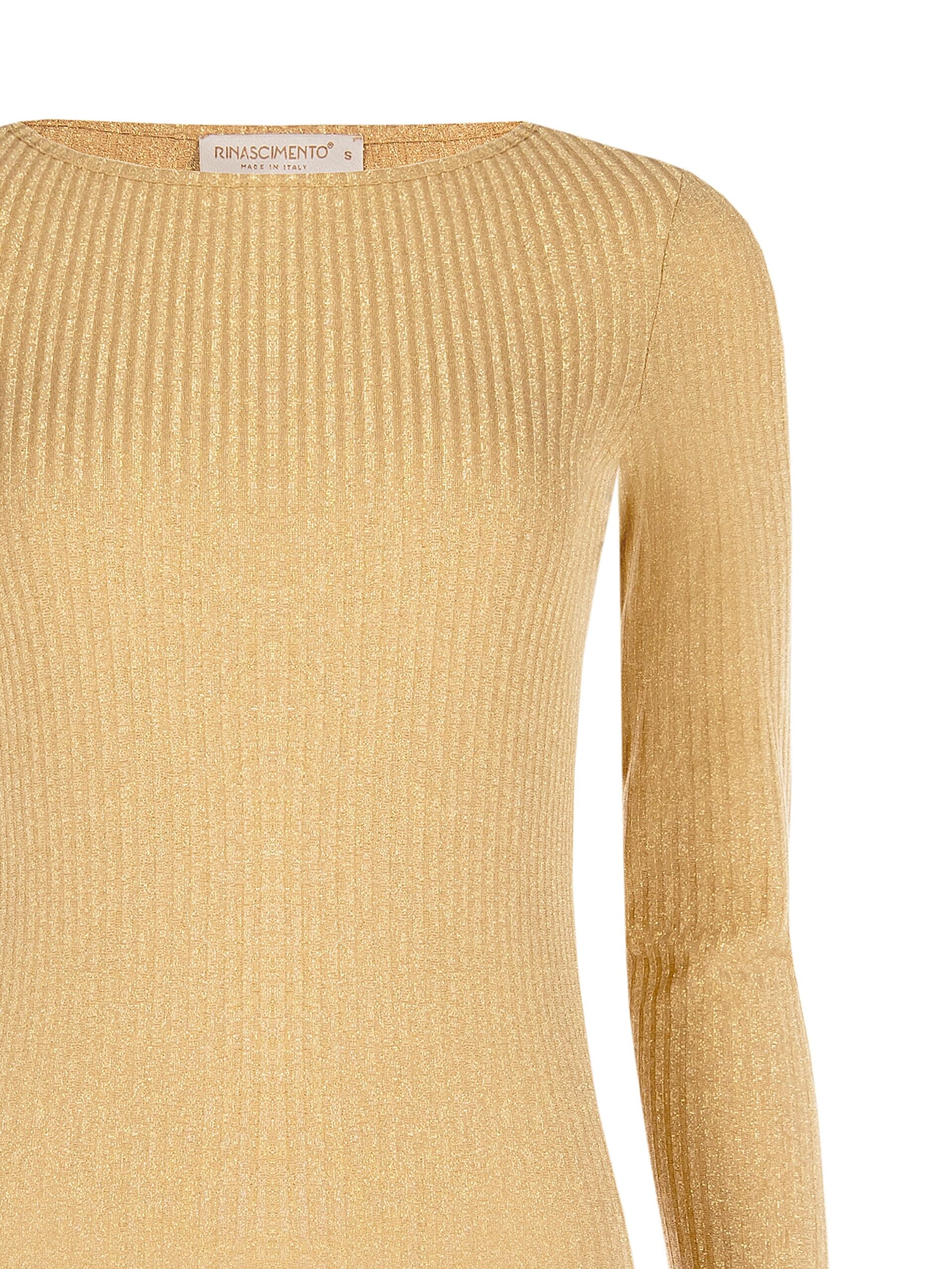 Top ajusté en Lurex côtelé Rinascimento