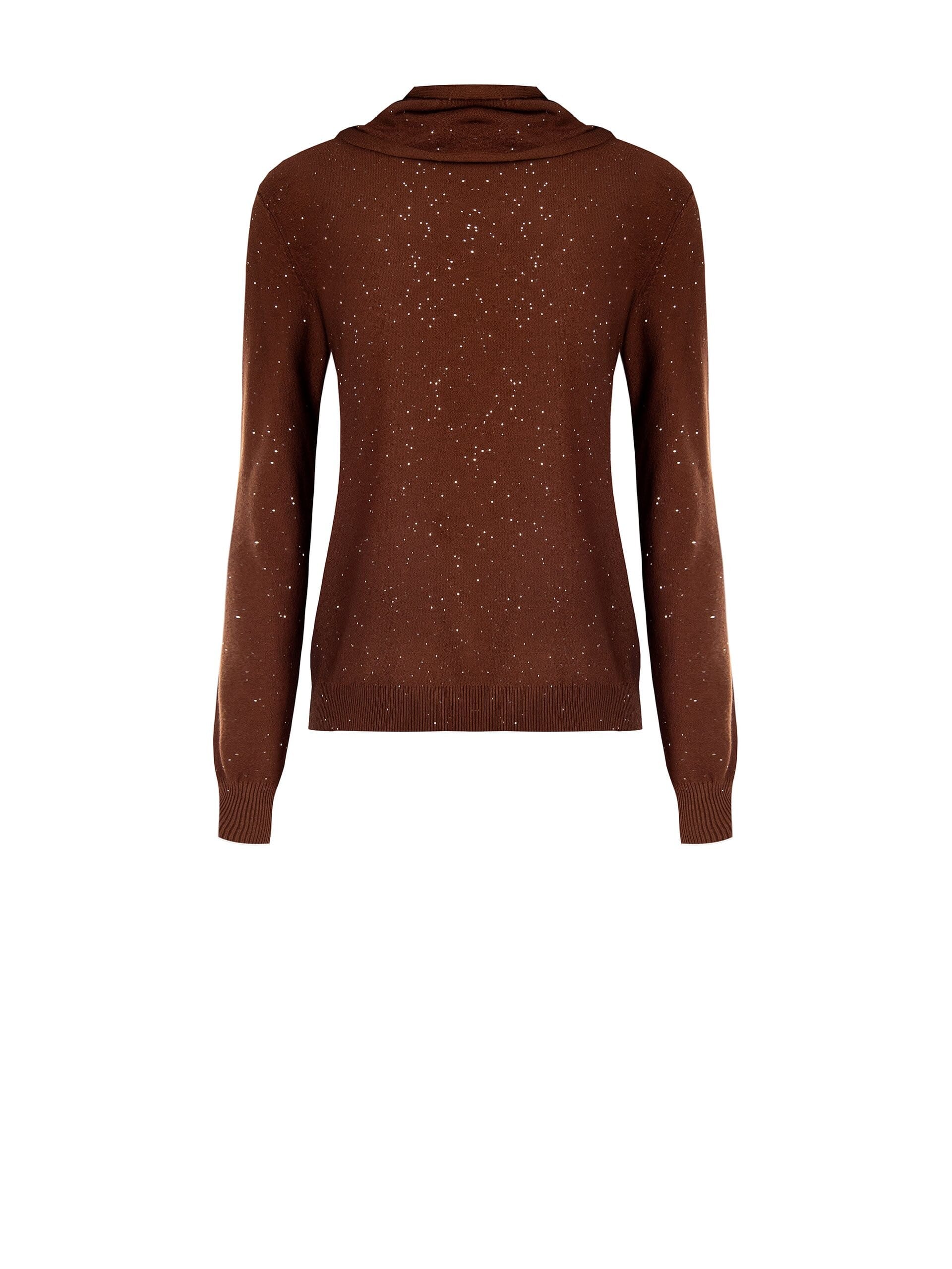 Pull avec paillettes et écharpe intégrée Rinascimento