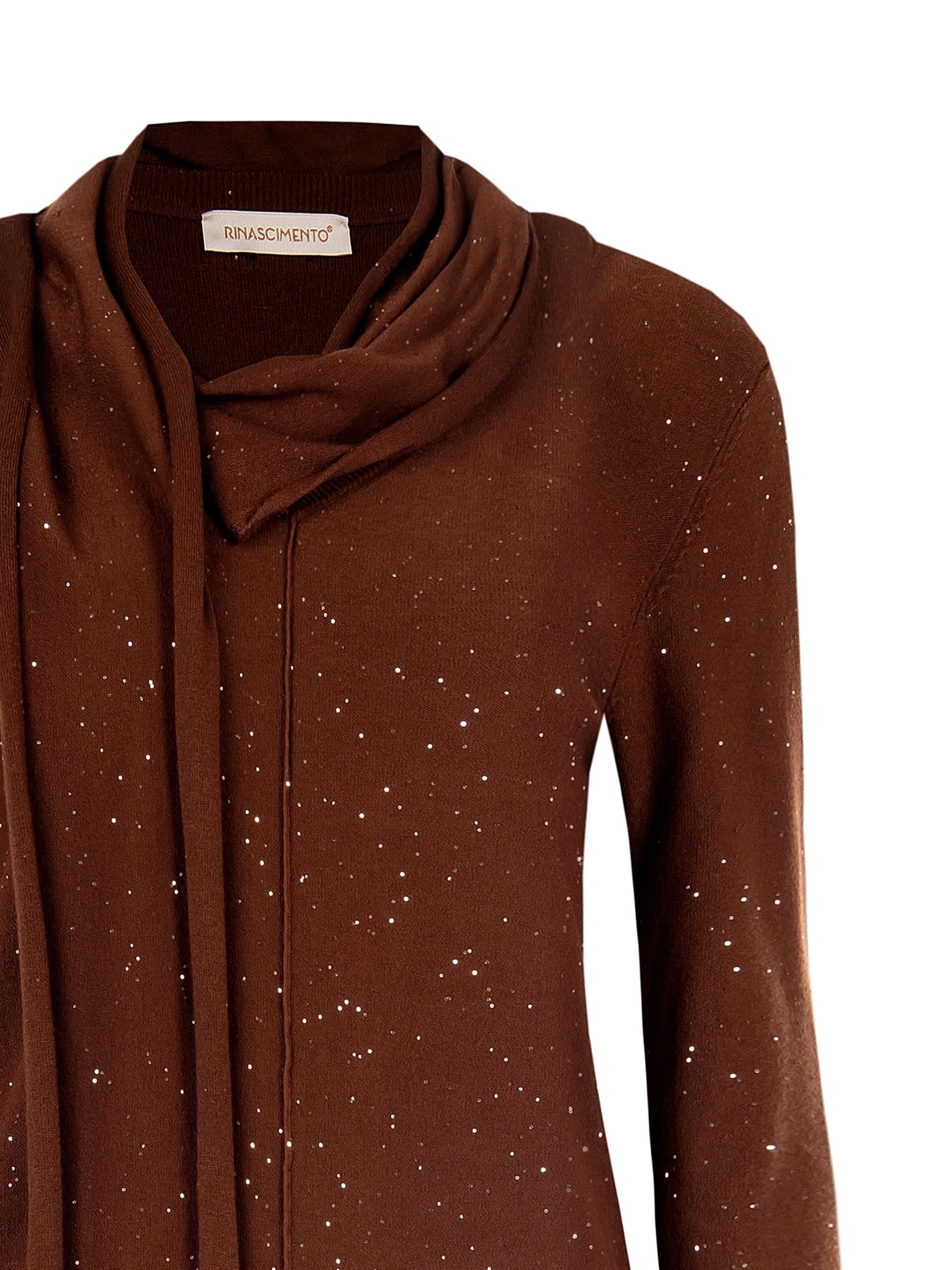 Pull avec paillettes et écharpe intégrée Rinascimento